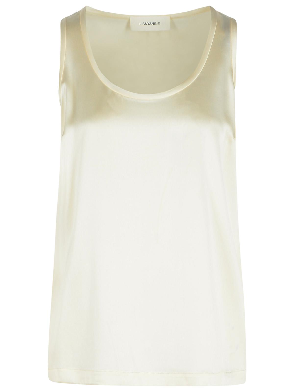 Lisa Yang 'Scoop' Ivory Silk Tank Top Women LISA YANG