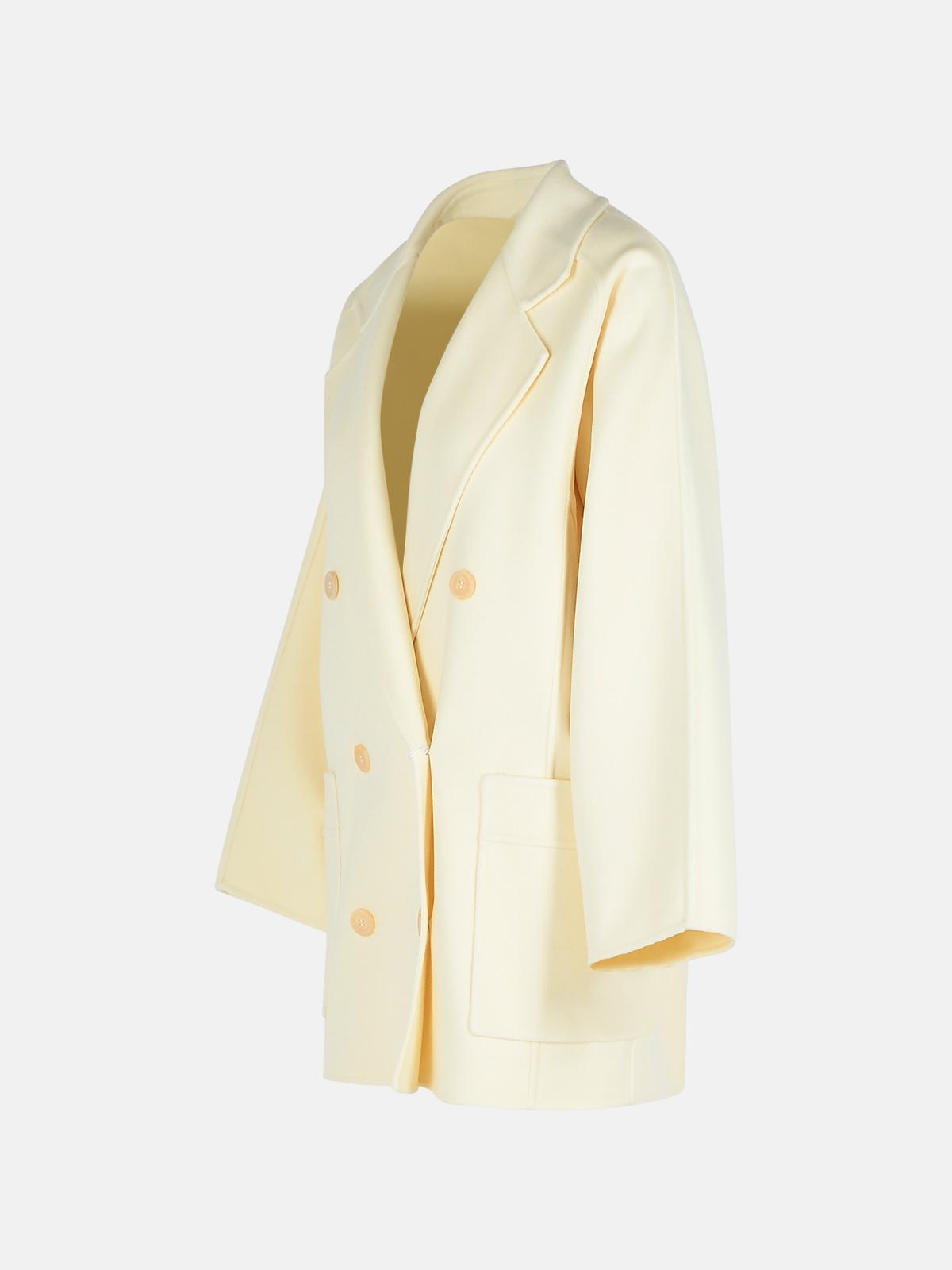 Max Mara 'Teddy Crop' White Wool Blend Coat Women MAX MARA