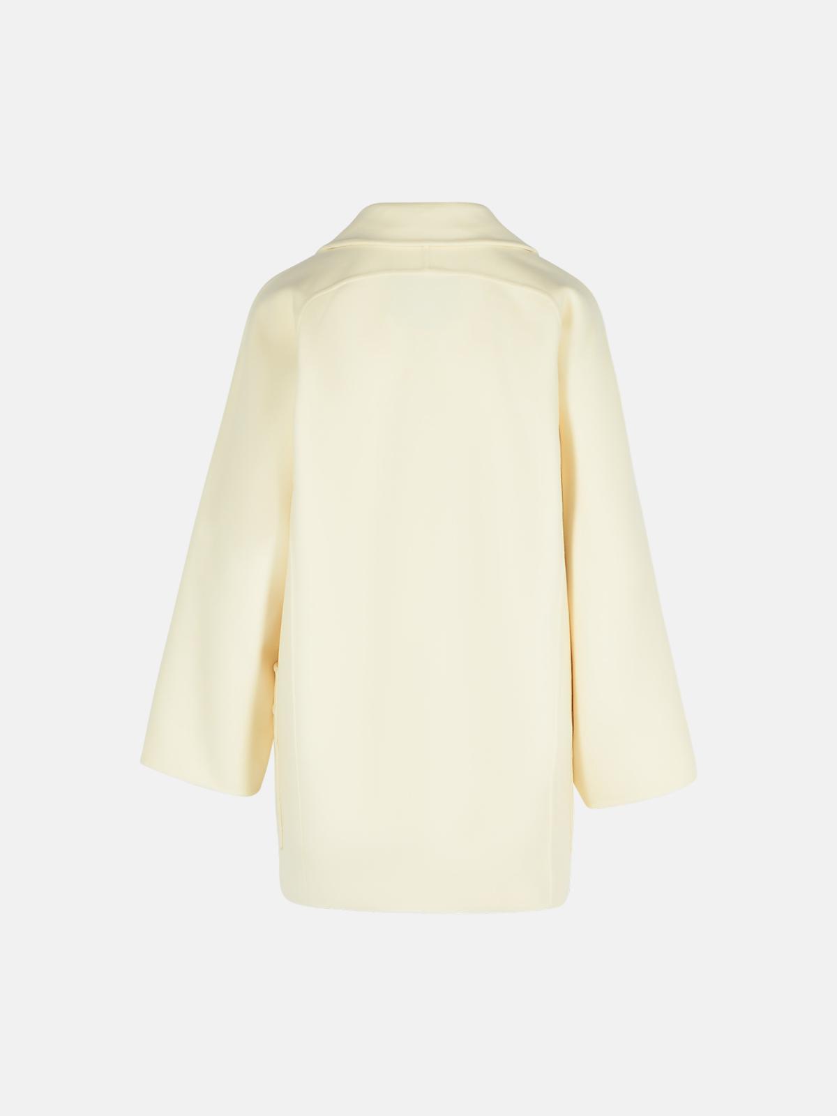 Max Mara 'Teddy Crop' White Wool Blend Coat Women MAX MARA