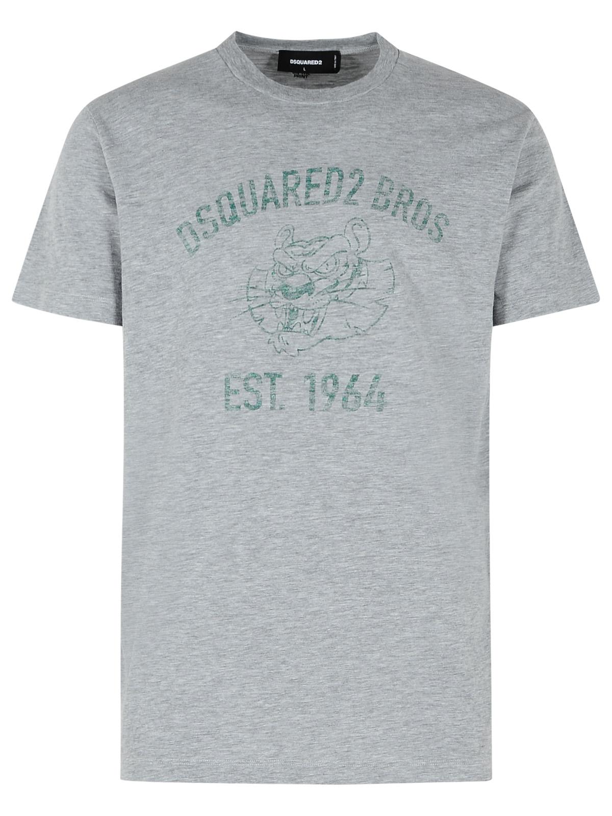 Dsquared2 Gray Cotton T-Shirt Men DSQUARED2