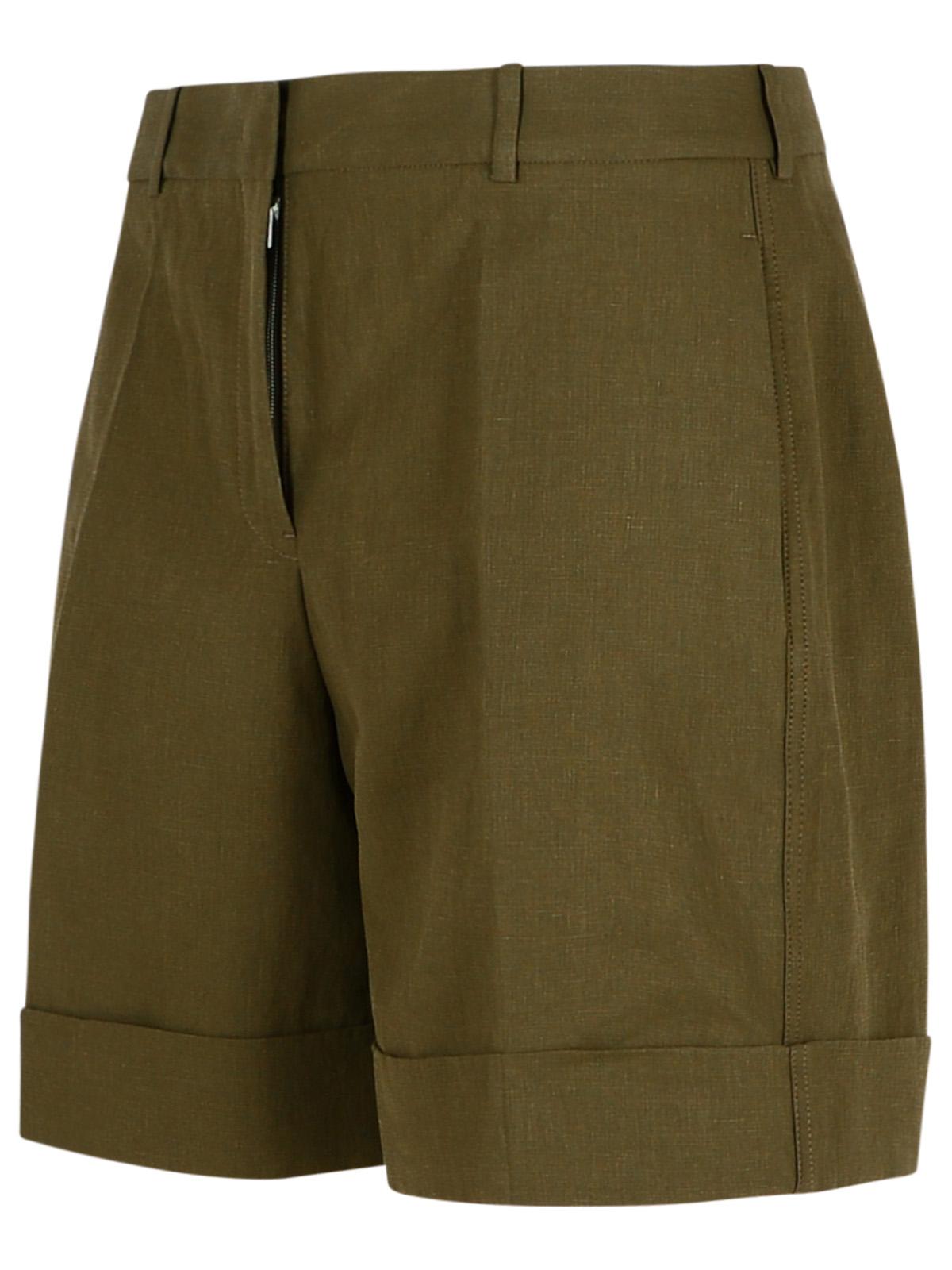 Jil Sander Green Linen Shorts Women JIL SANDER