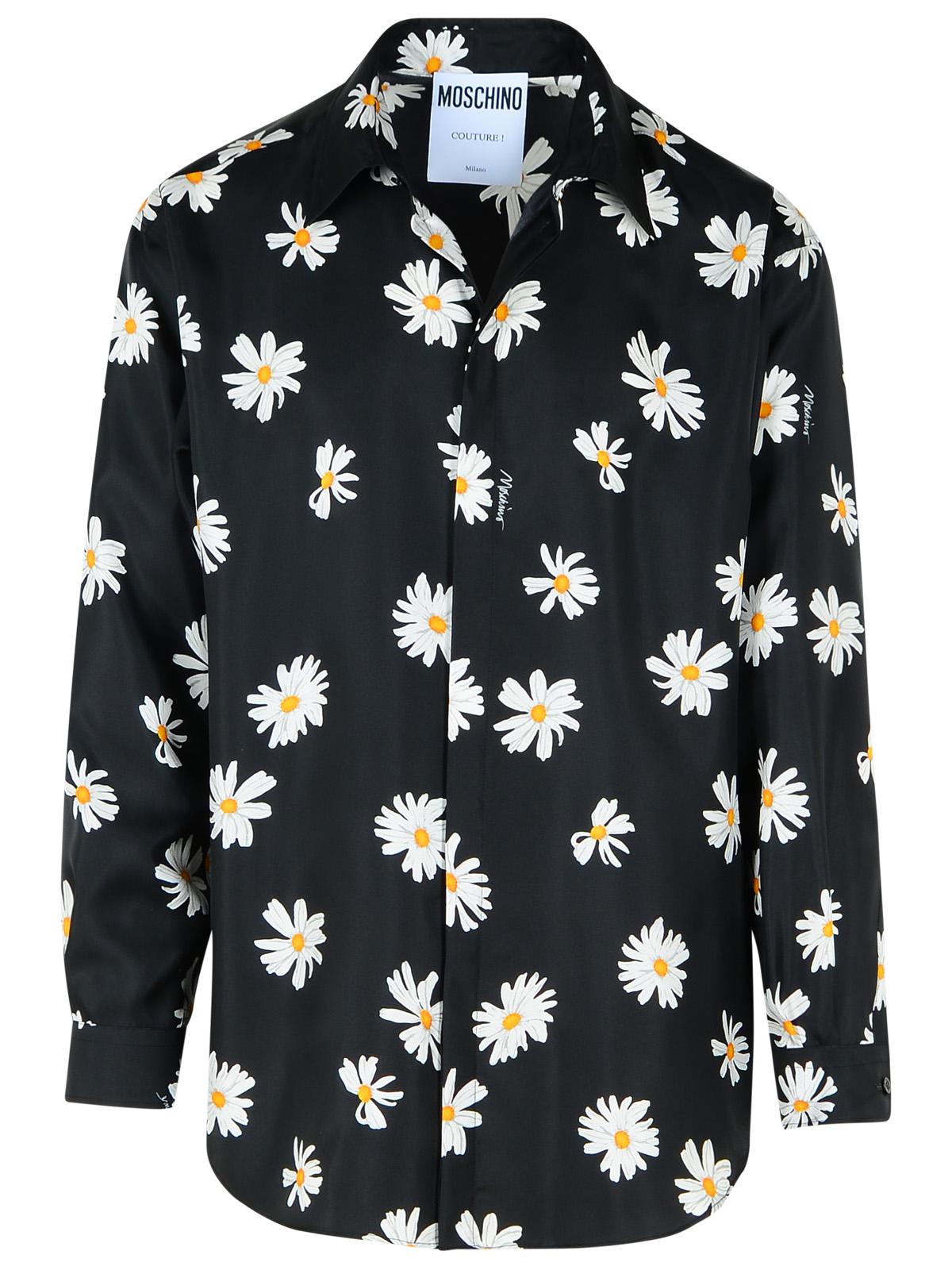 Moschino Black Silk Shirt Men MOSCHINO