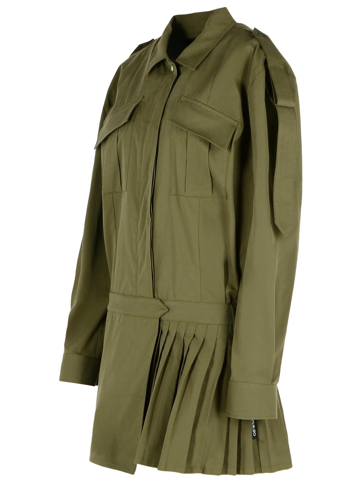 Off-White 'Savana' Green Cotton Dress Women OFF-WHITE