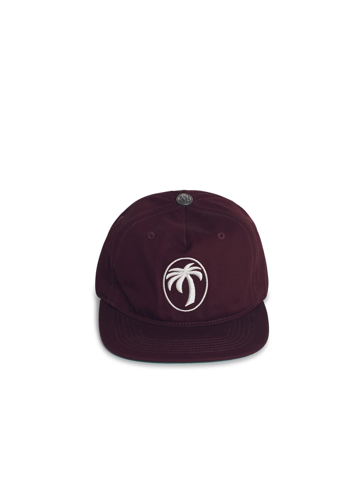Palm Angels Oval' Burgundy Cotton Cap Men PALM ANGELS