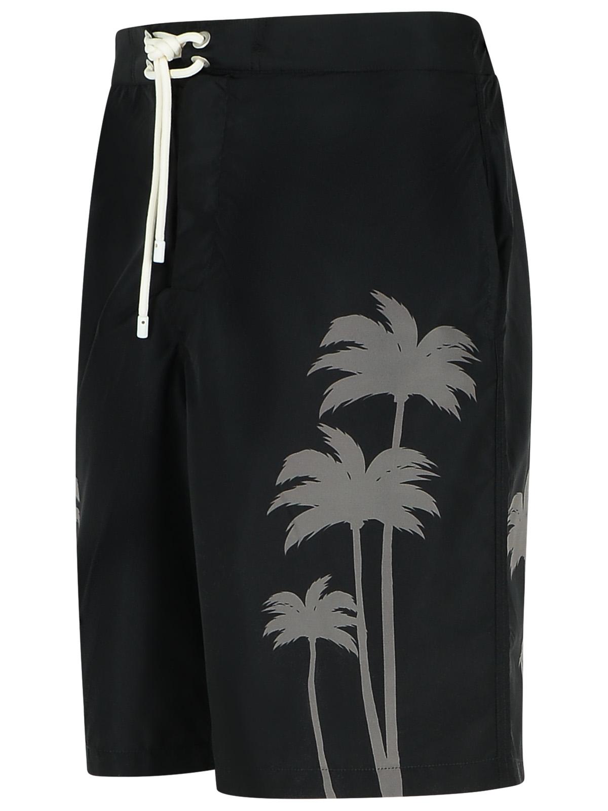 Palm Angels 'Palms' Black Polyester Swimsuit Men PALM ANGELS