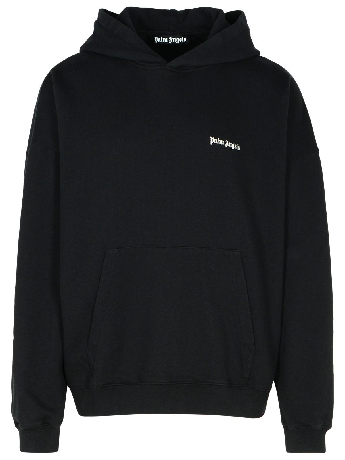 Palm Angels Black Cotton Sweatshirt Men PALM ANGELS