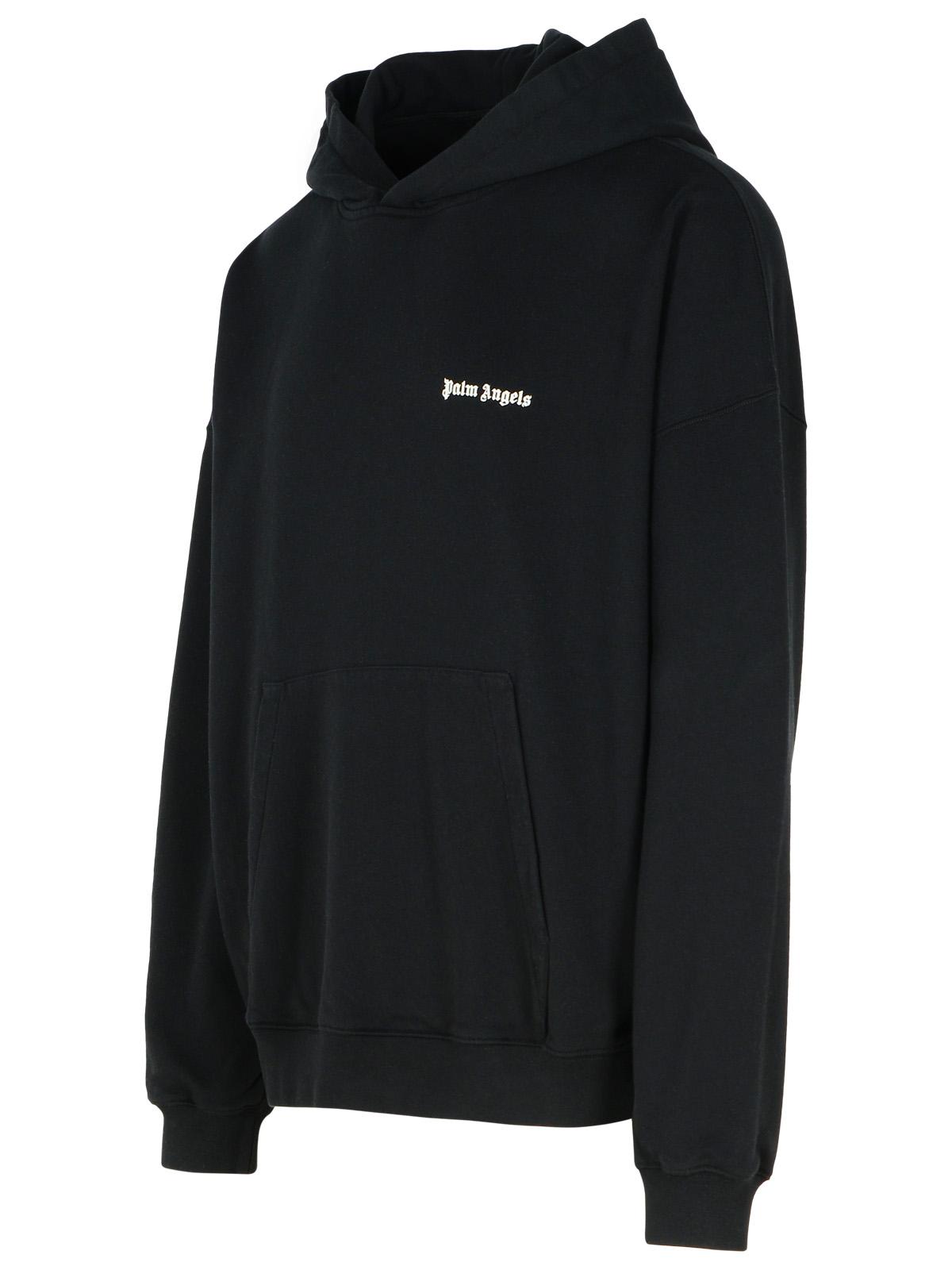 Palm Angels Black Cotton Sweatshirt Men PALM ANGELS