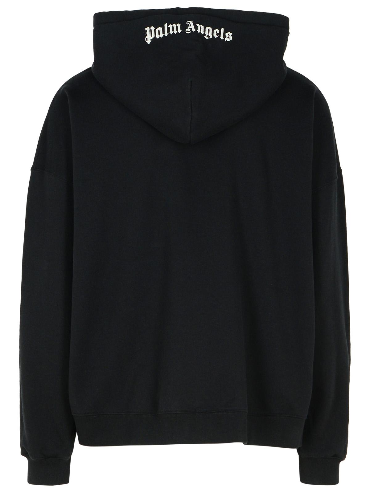 Palm Angels Black Cotton Sweatshirt Men PALM ANGELS