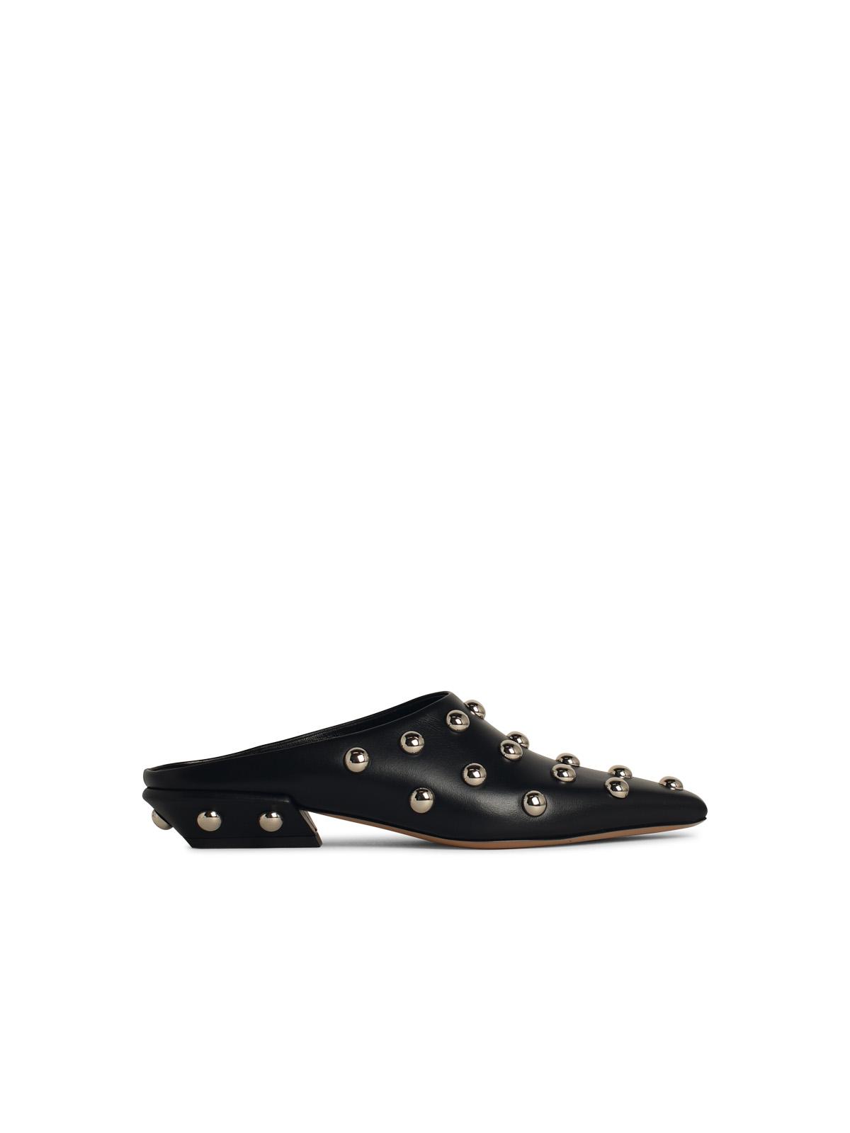 Paris Texas 'Belle' Black Leather Sabots Women PARIS TEXAS