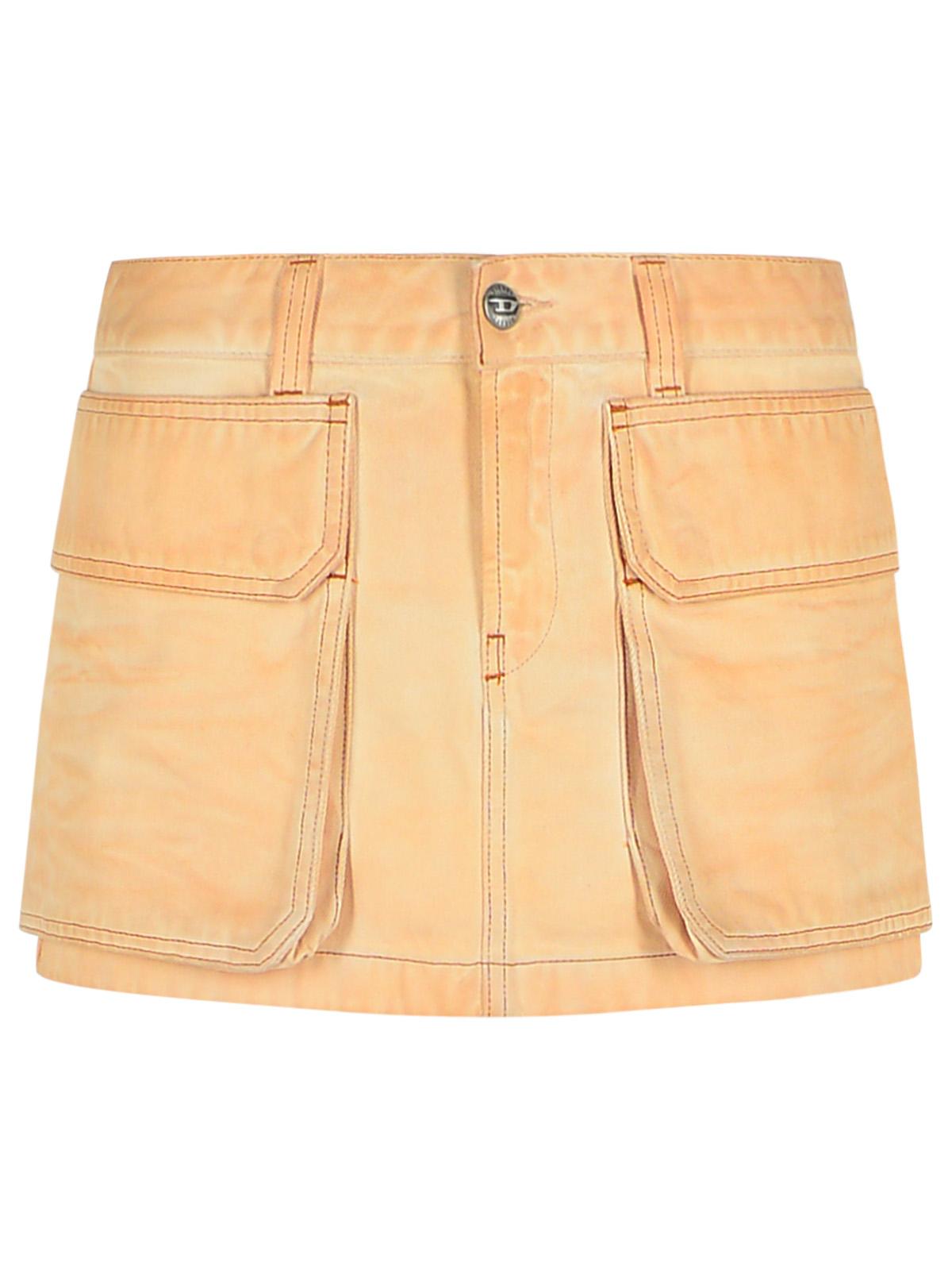 Diesel Beige Cotton Miniskirt Women DIESEL