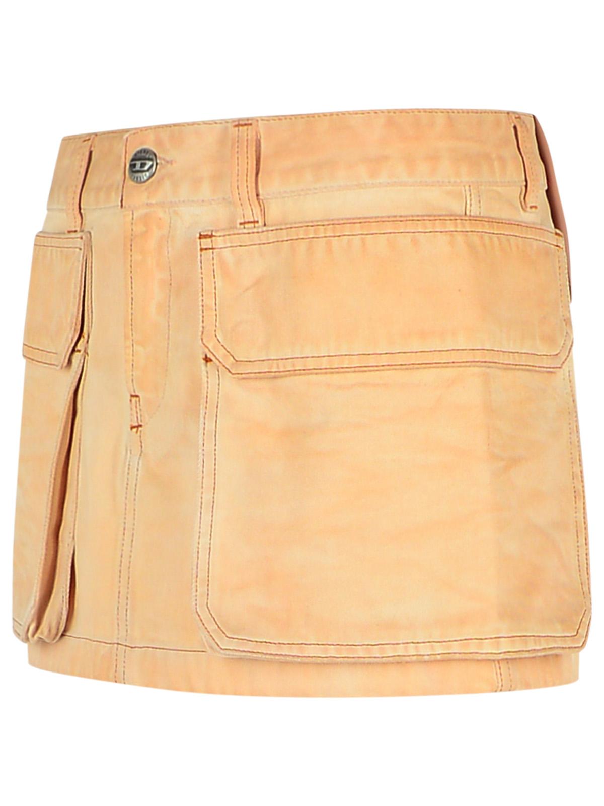 Diesel Beige Cotton Miniskirt Women DIESEL