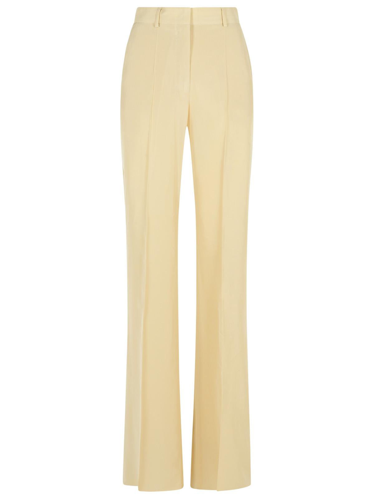 Sportmax 'Orario' Ivory Viscose Trousers Women SPORTMAX