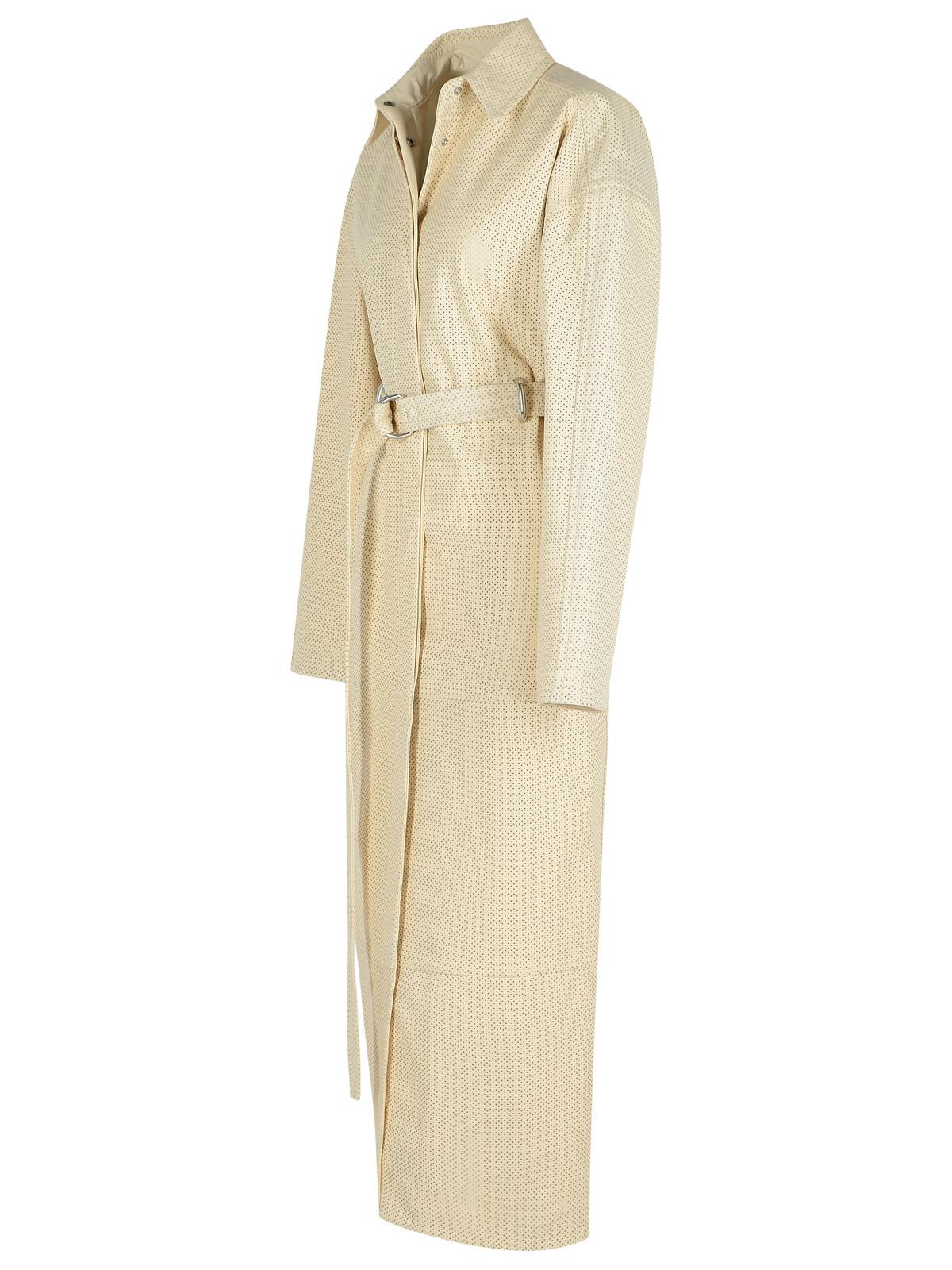 Sportmax Ivory Leather Trench Coat Women SPORTMAX