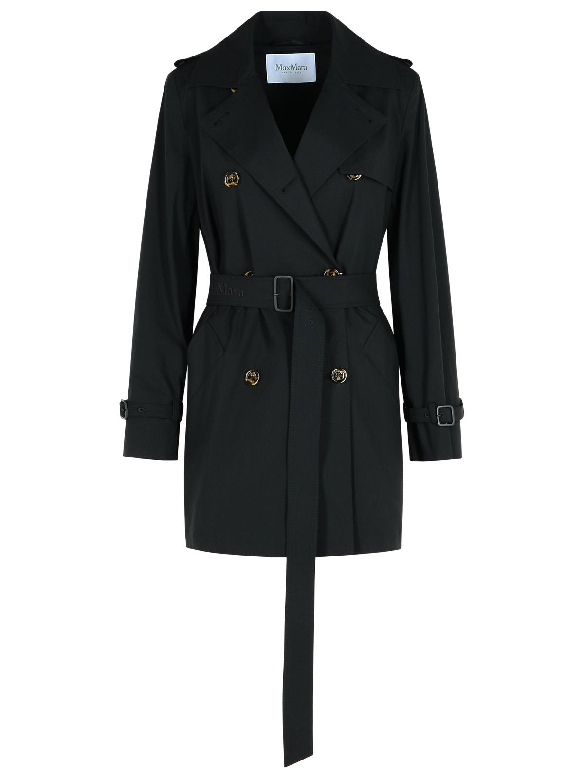 Max Mara 'Landa' Black Cotton Trench Coat Women MAX MARA