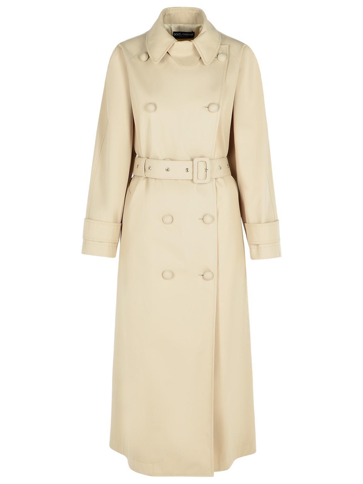 Dolce & Gabbana 'Over' Beige Polyester Blend Trench Coat Women DOLCE & GABBANA