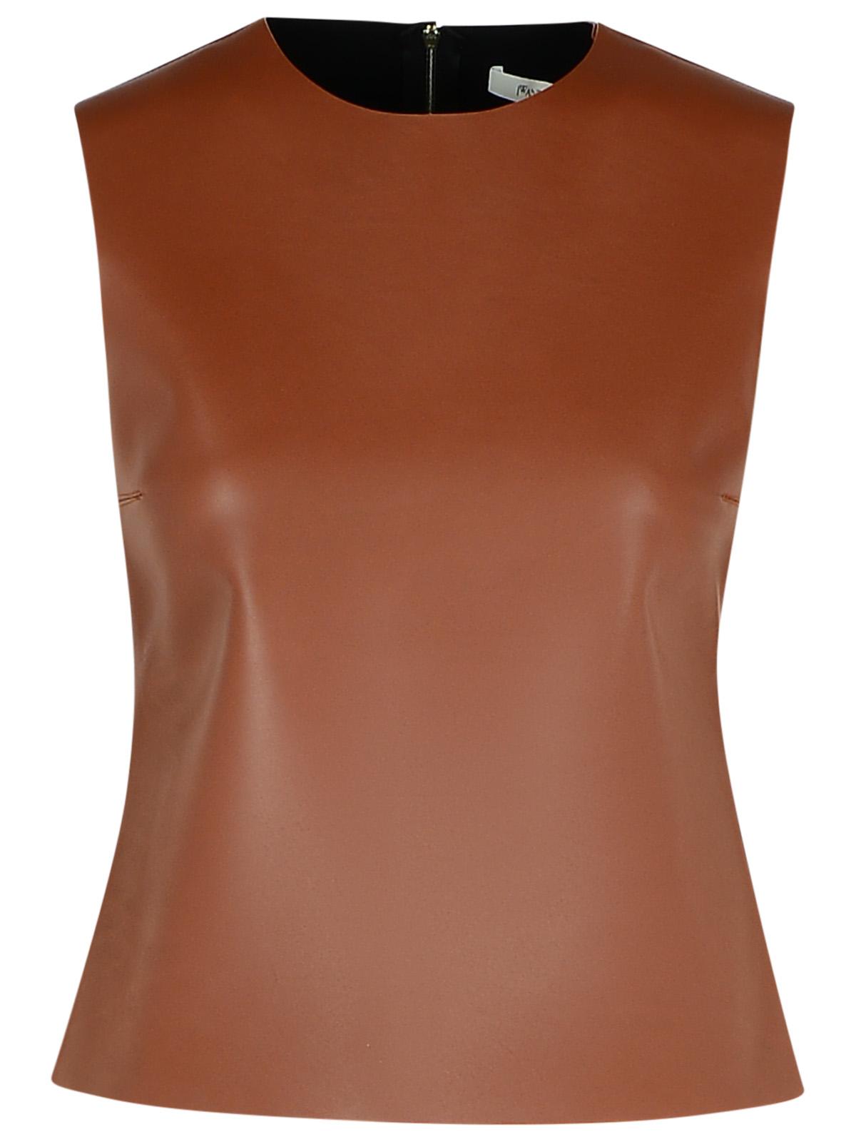 Jw Anderson Brown Leather Tank Top Women J.W. ANDERSON