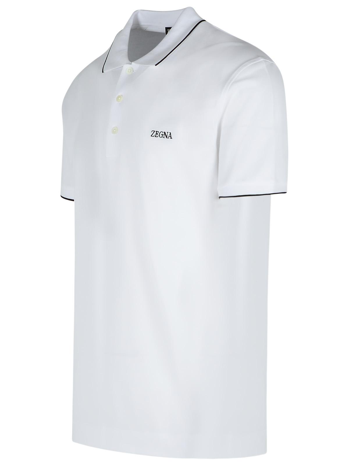 Zegna White Cotton Polo Shirt Men ZEGNA