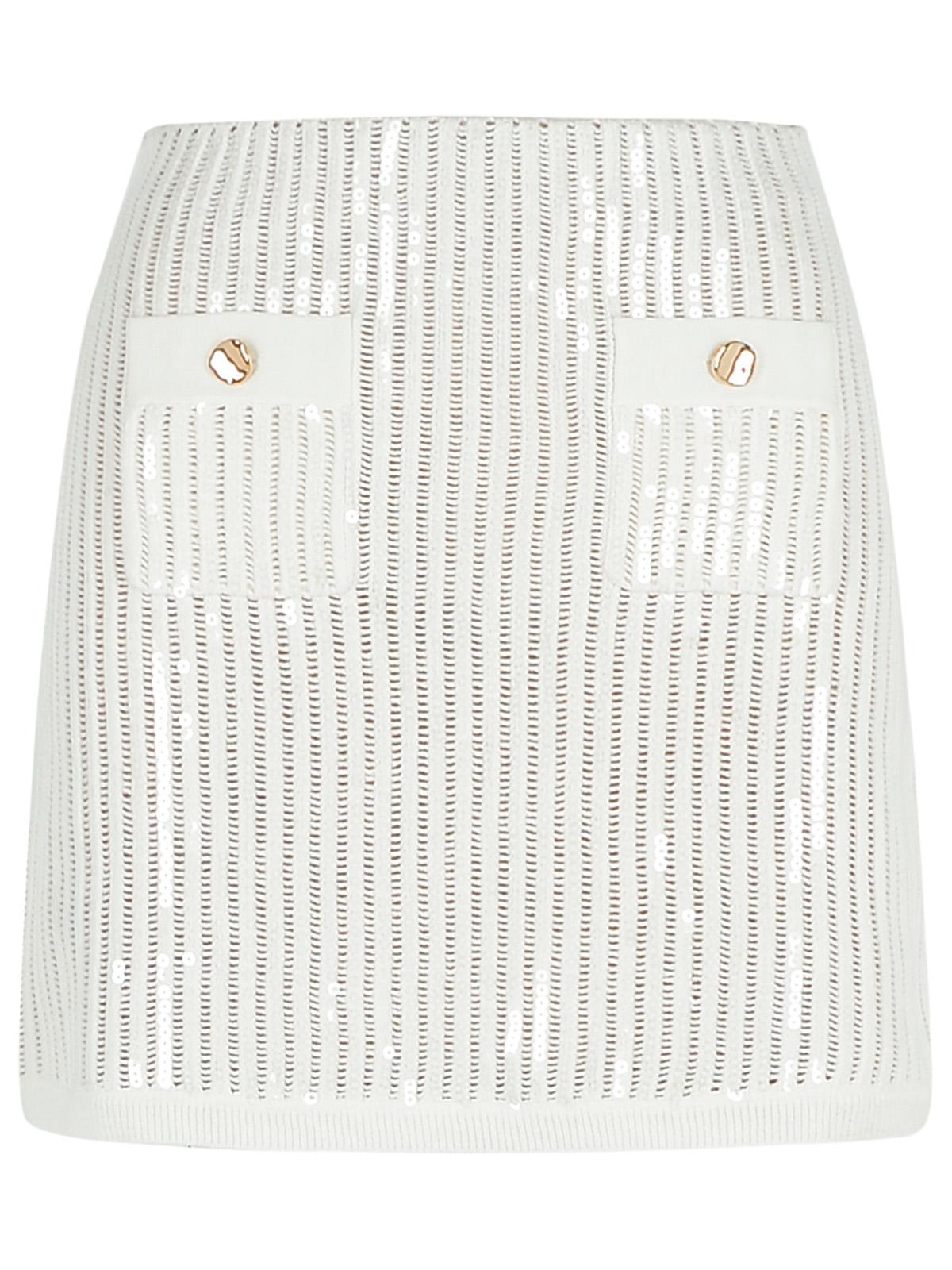 Self Portrait 'Crochet' Skirt In White Cotton Blend Women SELF-PORTRAIT