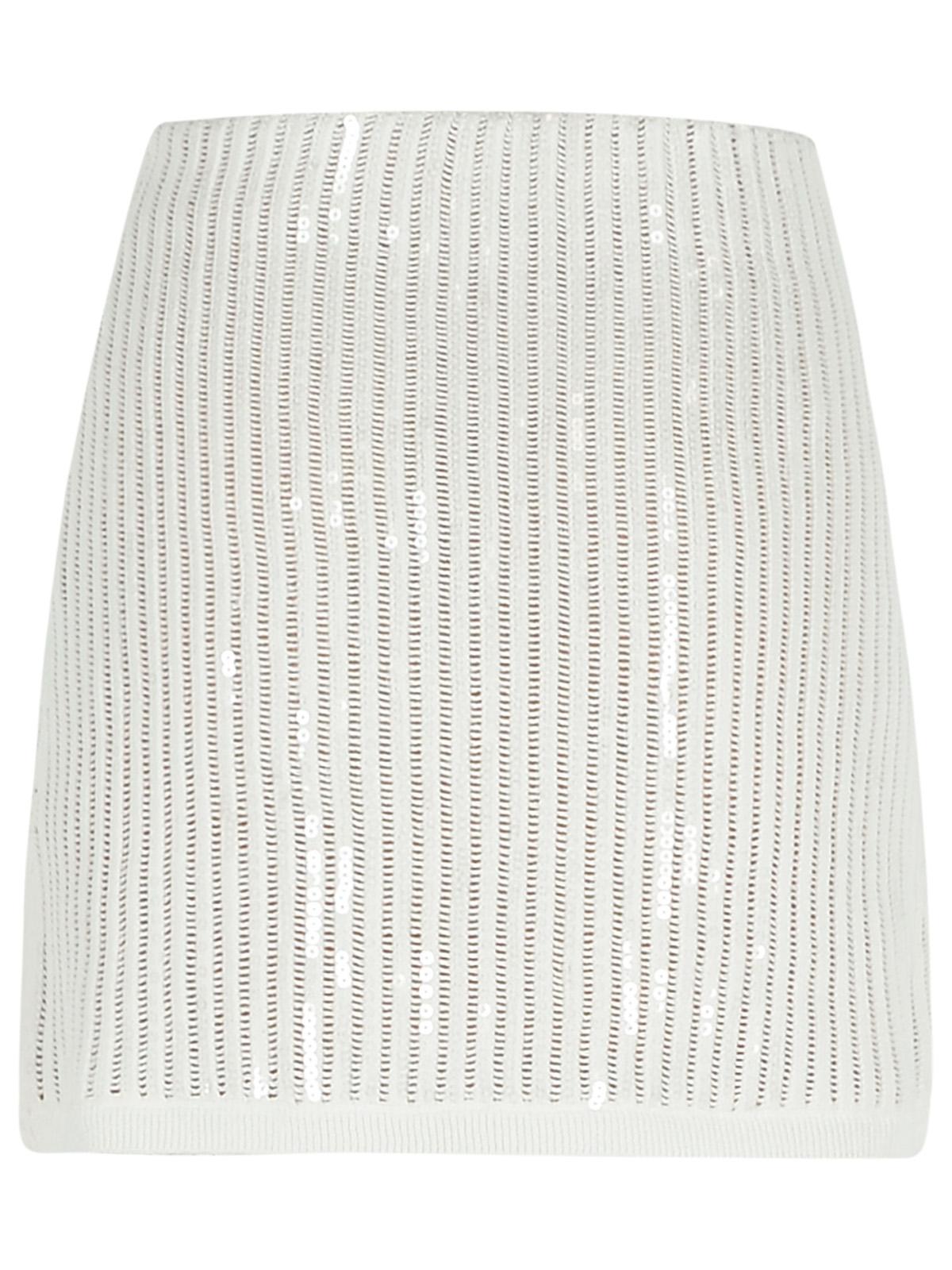Self Portrait 'Crochet' Skirt In White Cotton Blend Women SELF-PORTRAIT