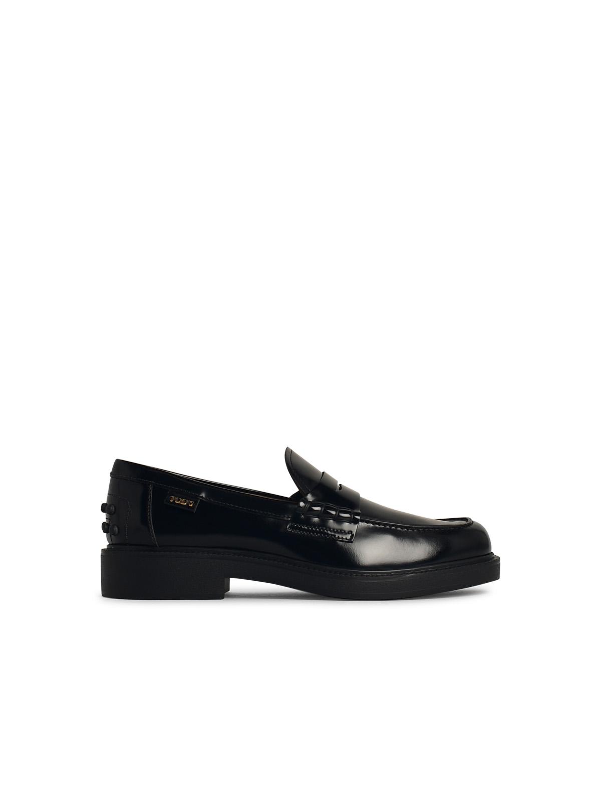 Tod's Black Leather Loafers Women TOD'S
