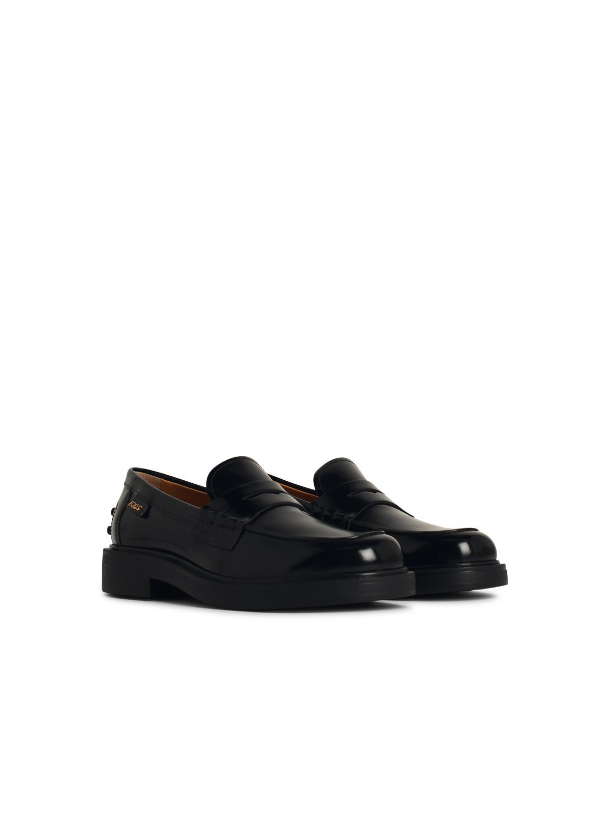 Tod's Black Leather Loafers Women TOD'S