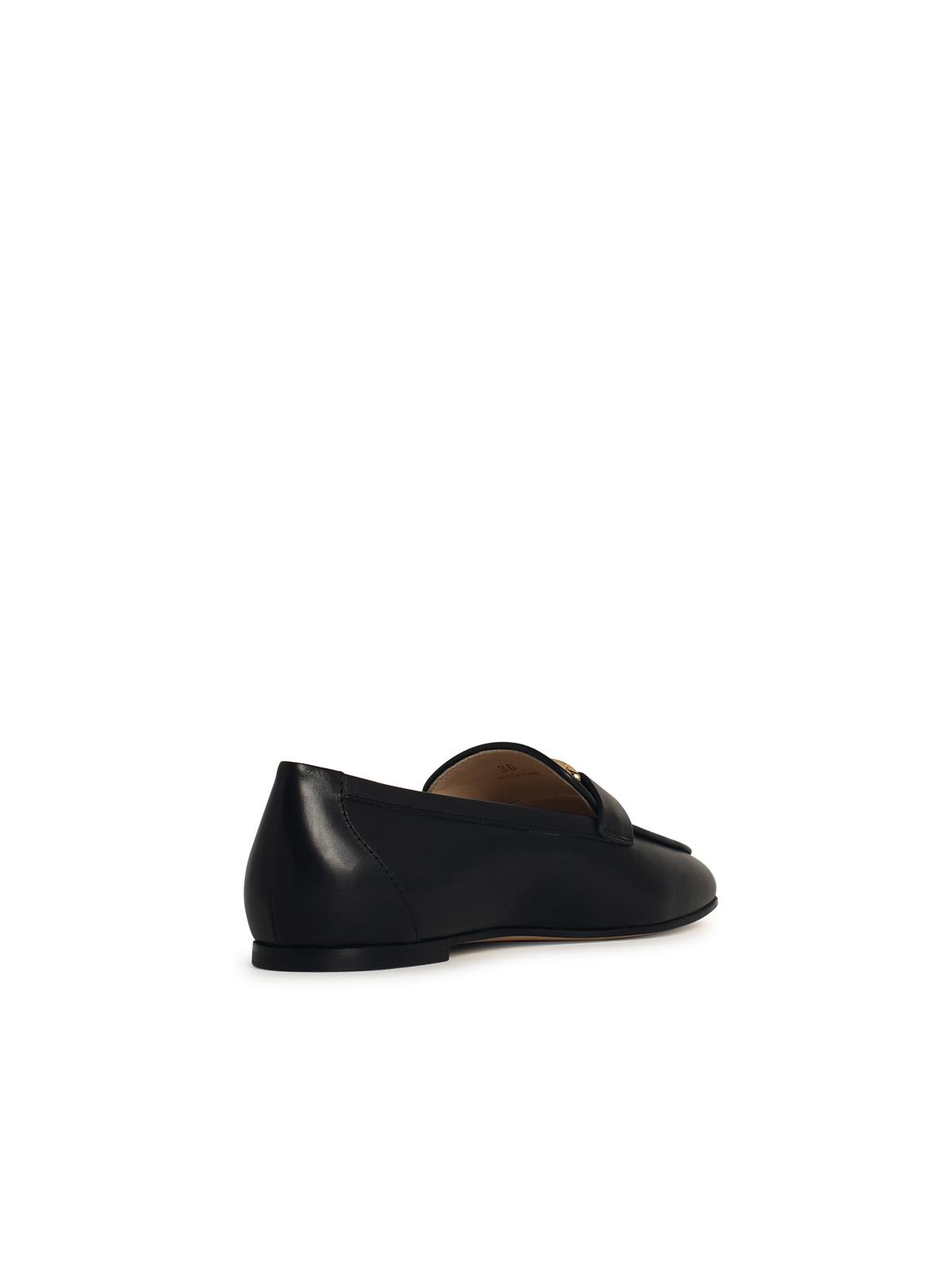 Tod's Black Leather Loafers Women TOD'S