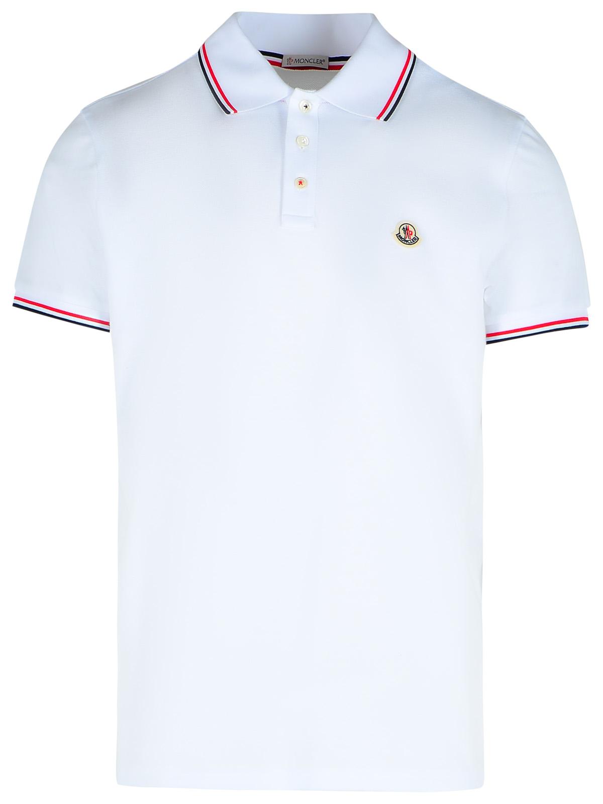Moncler White Cotton Polo Shirt Men MONCLER