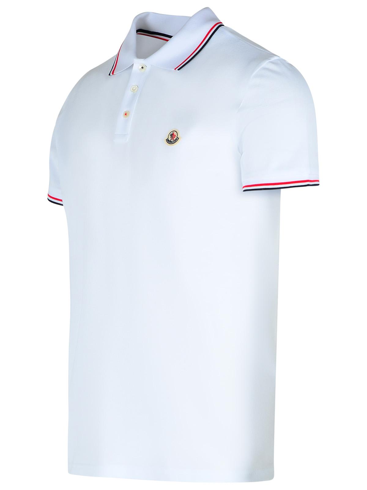 Moncler White Cotton Polo Shirt Men MONCLER