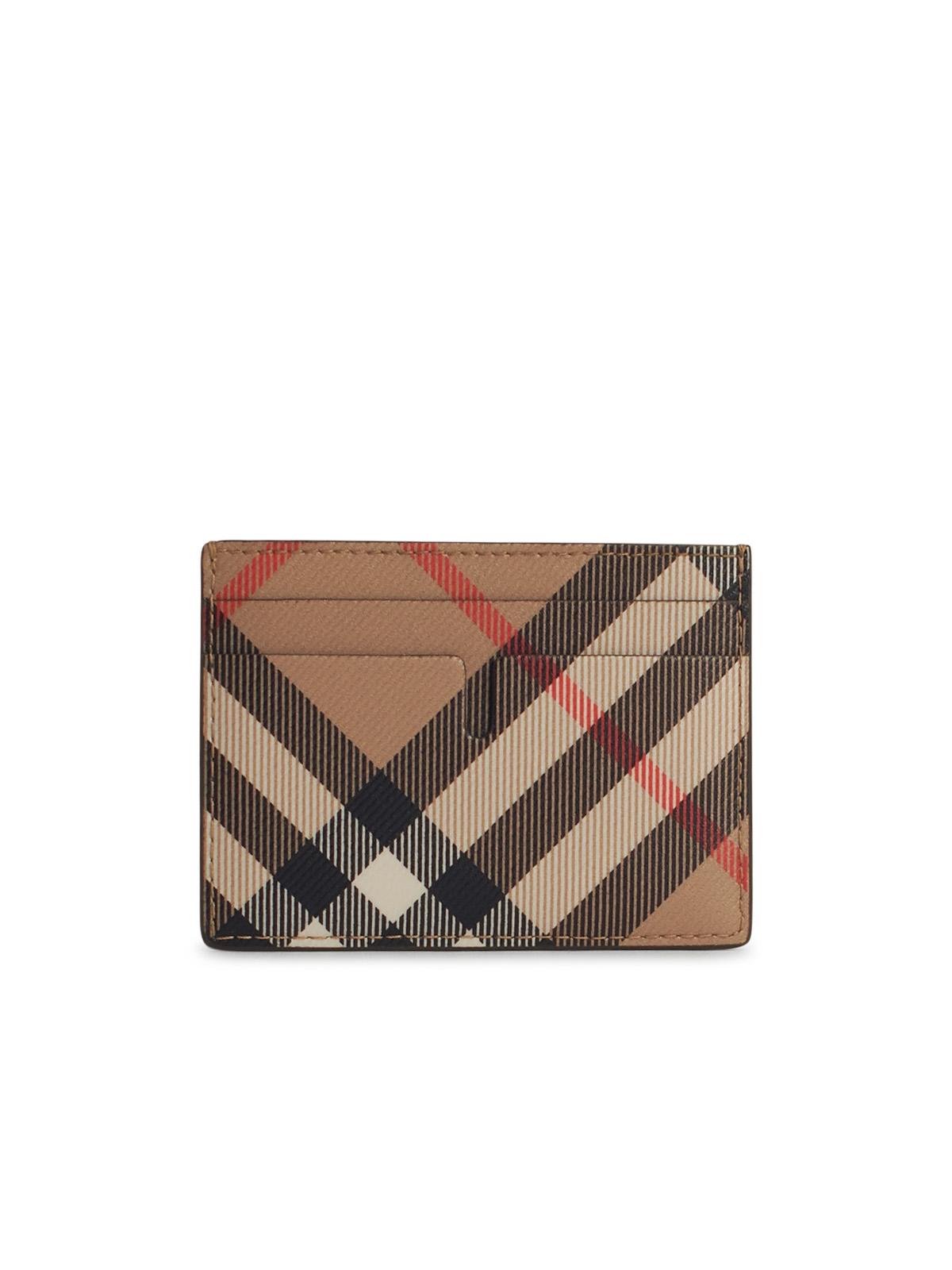 Burberry 'Sandon' Beige Polyurethane Card Holder Men BURBERRY