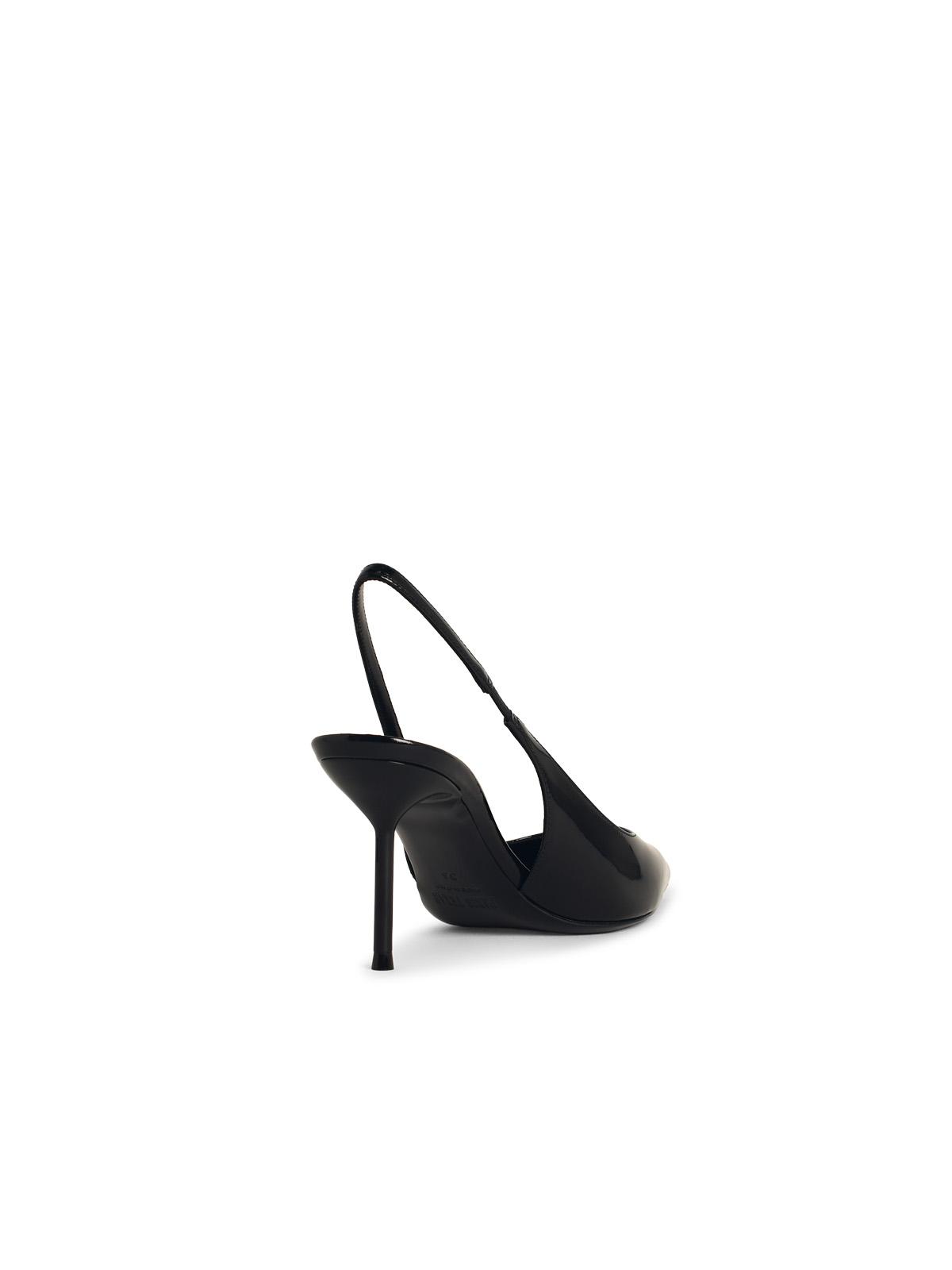 Paris Texas 'Lisia' Black Leather Slingbacks Women PARIS TEXAS
