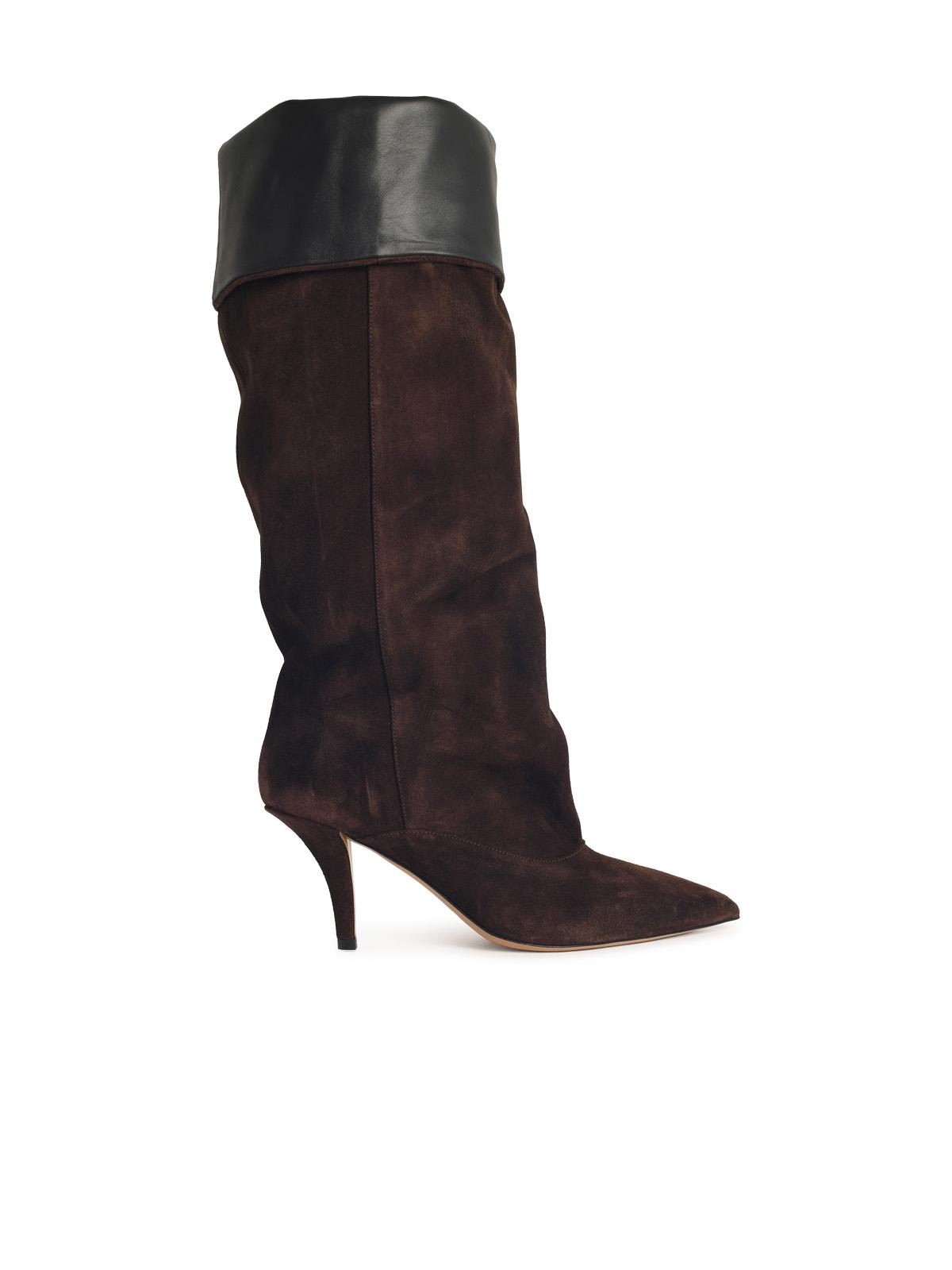 Paris Texas 'Ines Reverse 75' Chocolate Suede Boots Women PARIS TEXAS