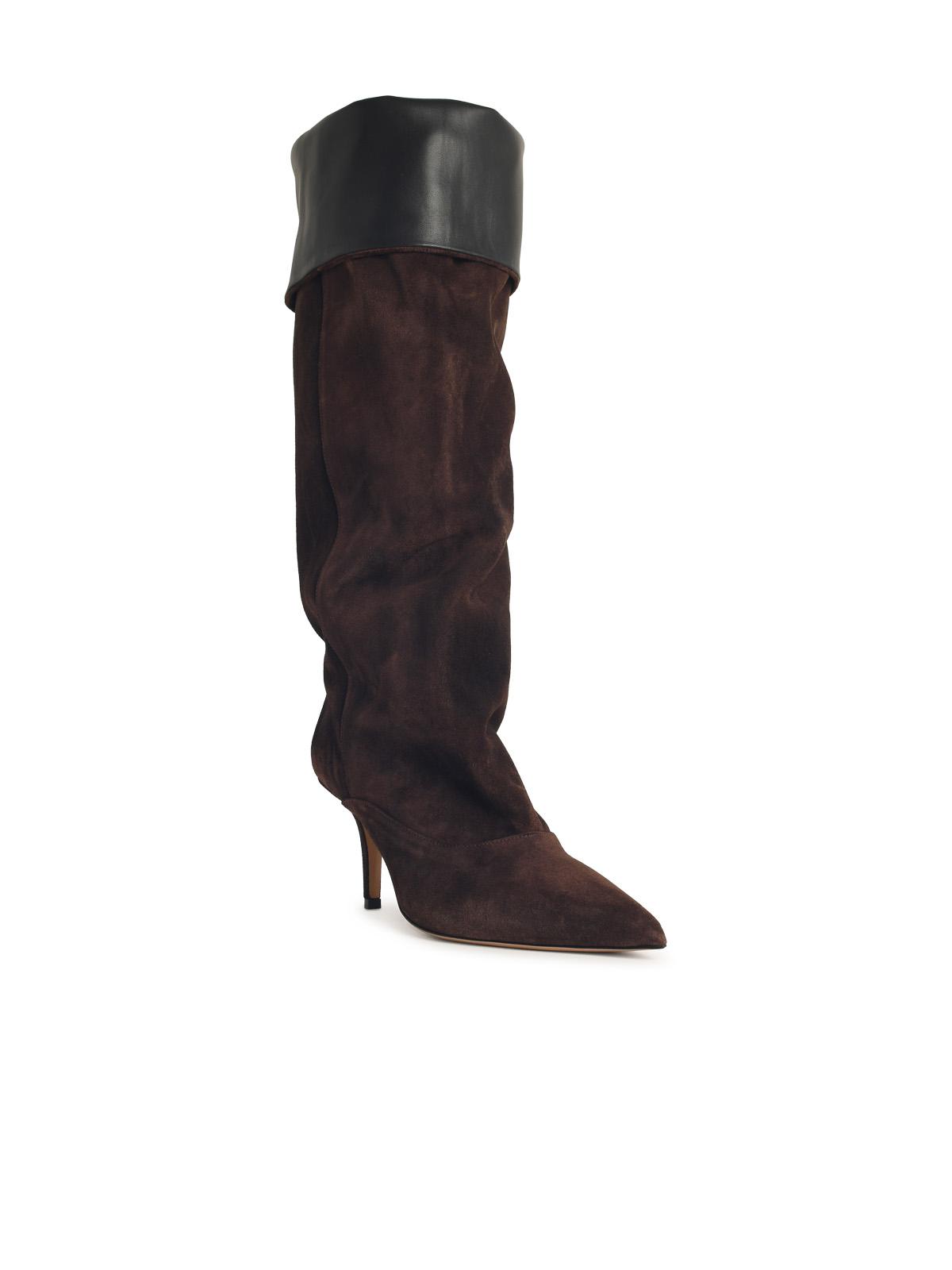 Paris Texas 'Ines Reverse 75' Chocolate Suede Boots Women PARIS TEXAS