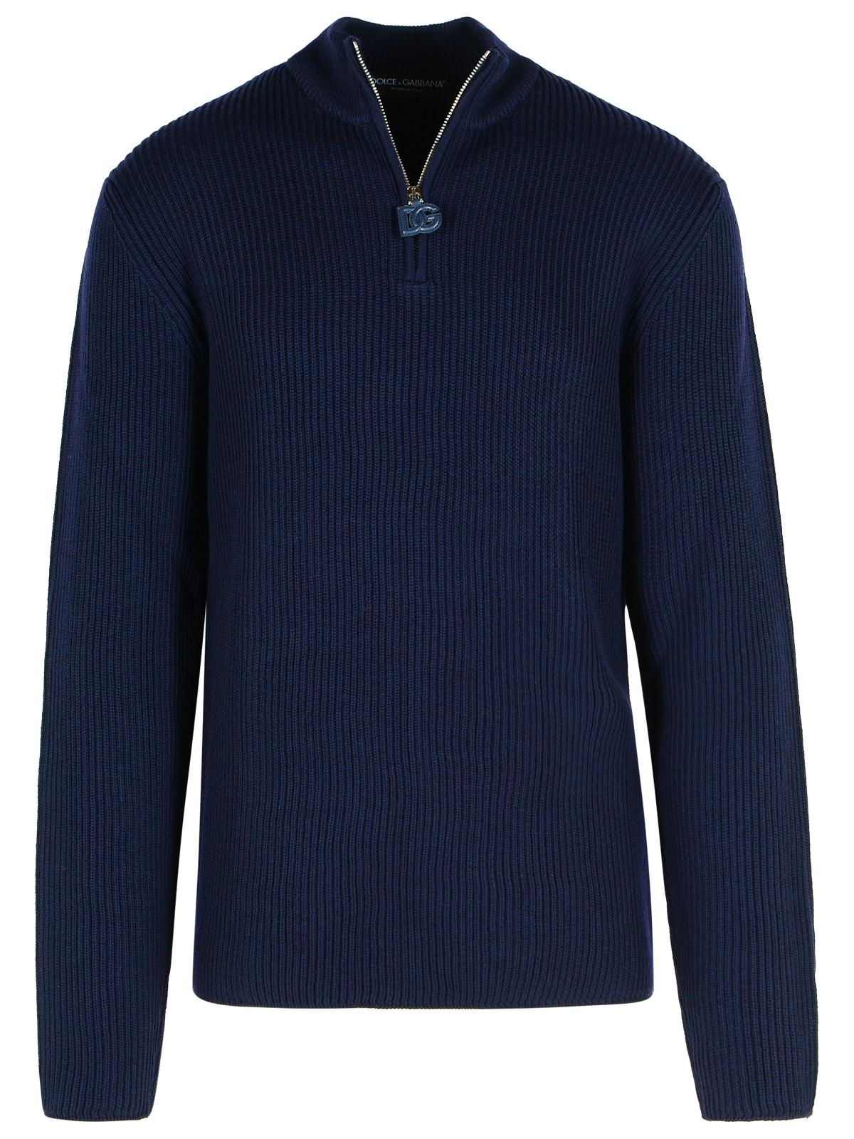 Dolce & Gabbana Navy Virgin Wool Sweater Men DOLCE & GABBANA