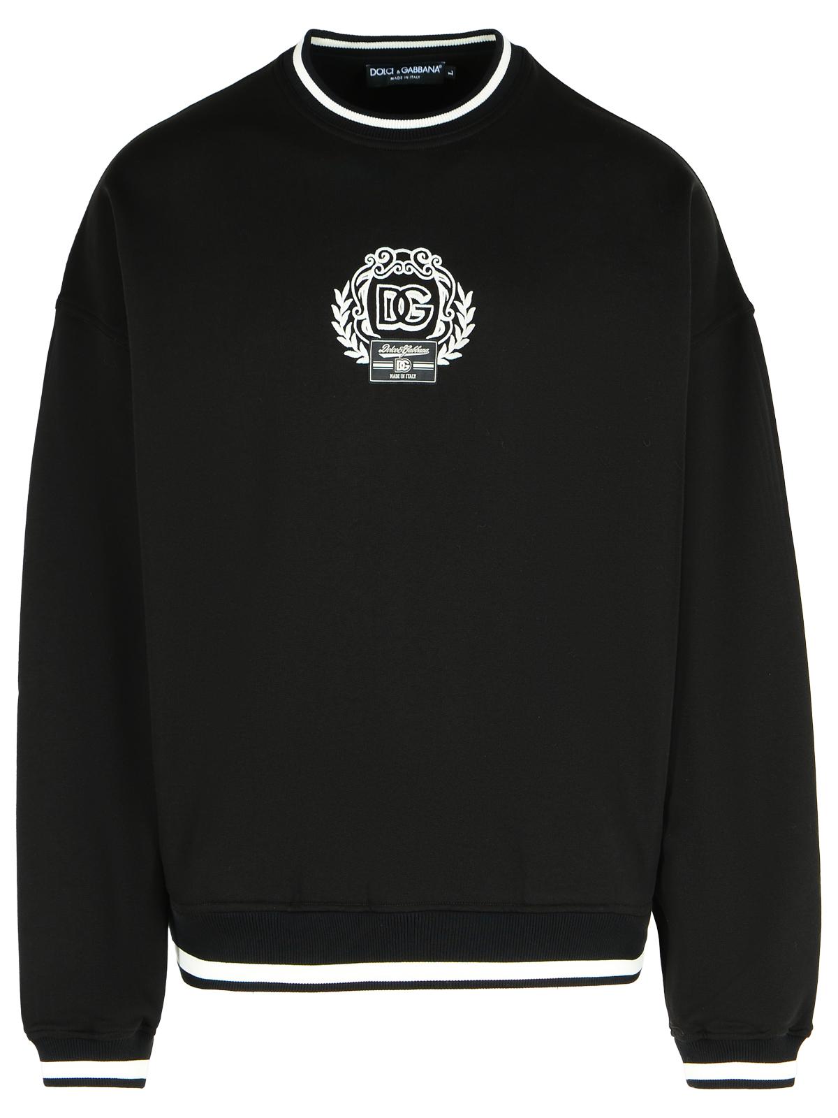 Dolce & Gabbana Black Cotton Sweatshirt Men DOLCE & GABBANA