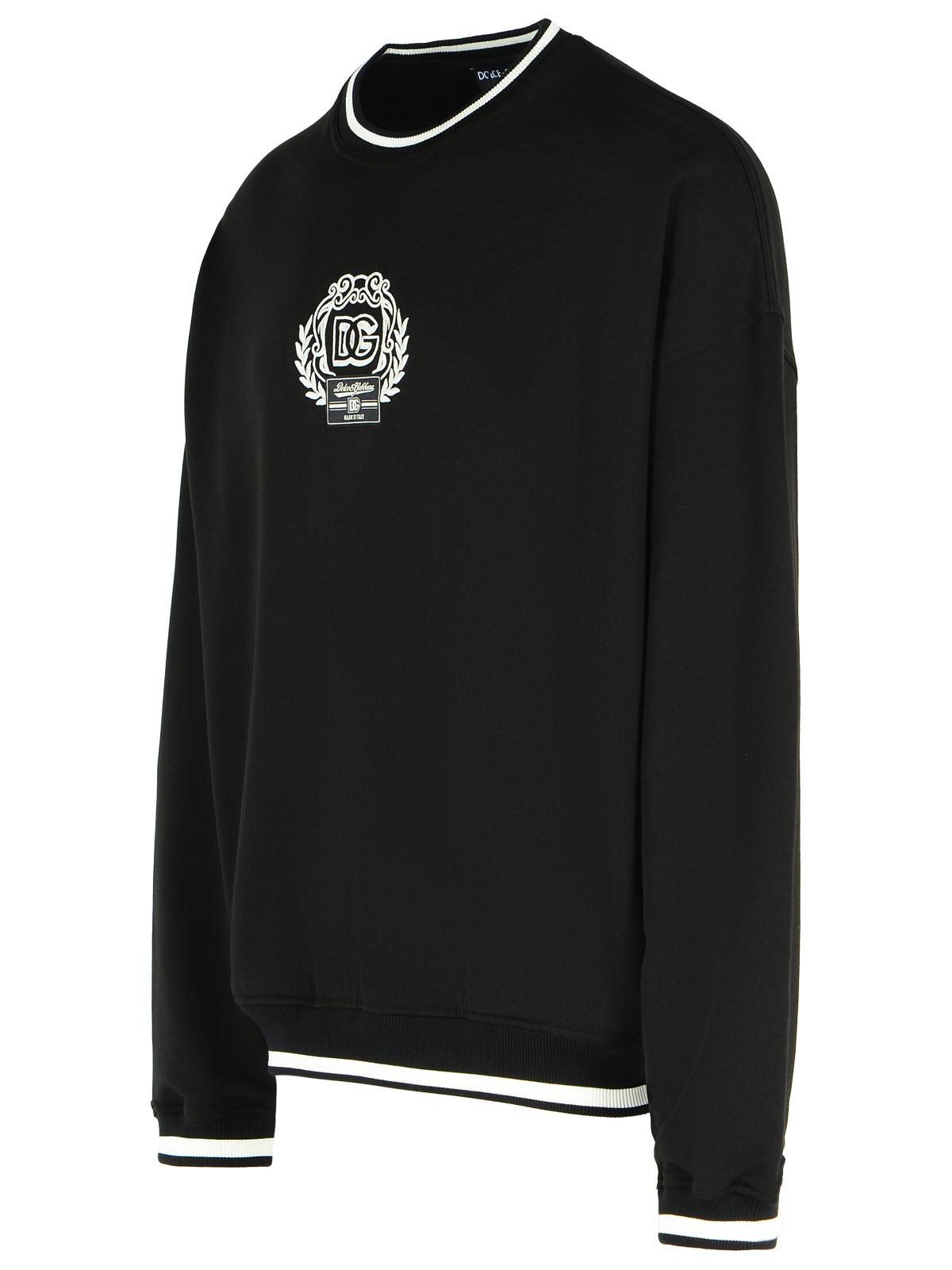 Dolce & Gabbana Black Cotton Sweatshirt Men DOLCE & GABBANA