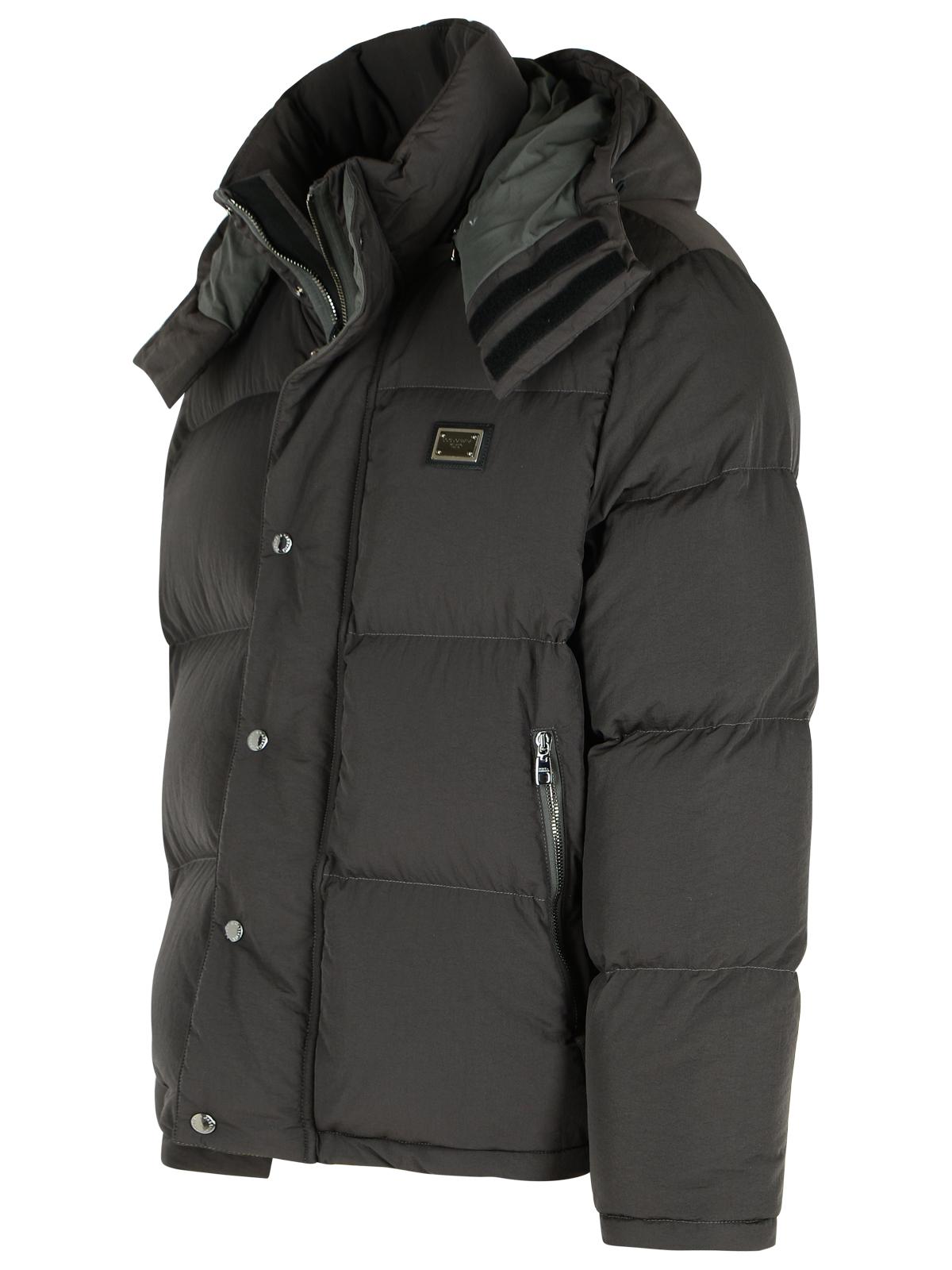 Dolce & Gabbana Grey Polyamide Down Jacket Men DOLCE & GABBANA