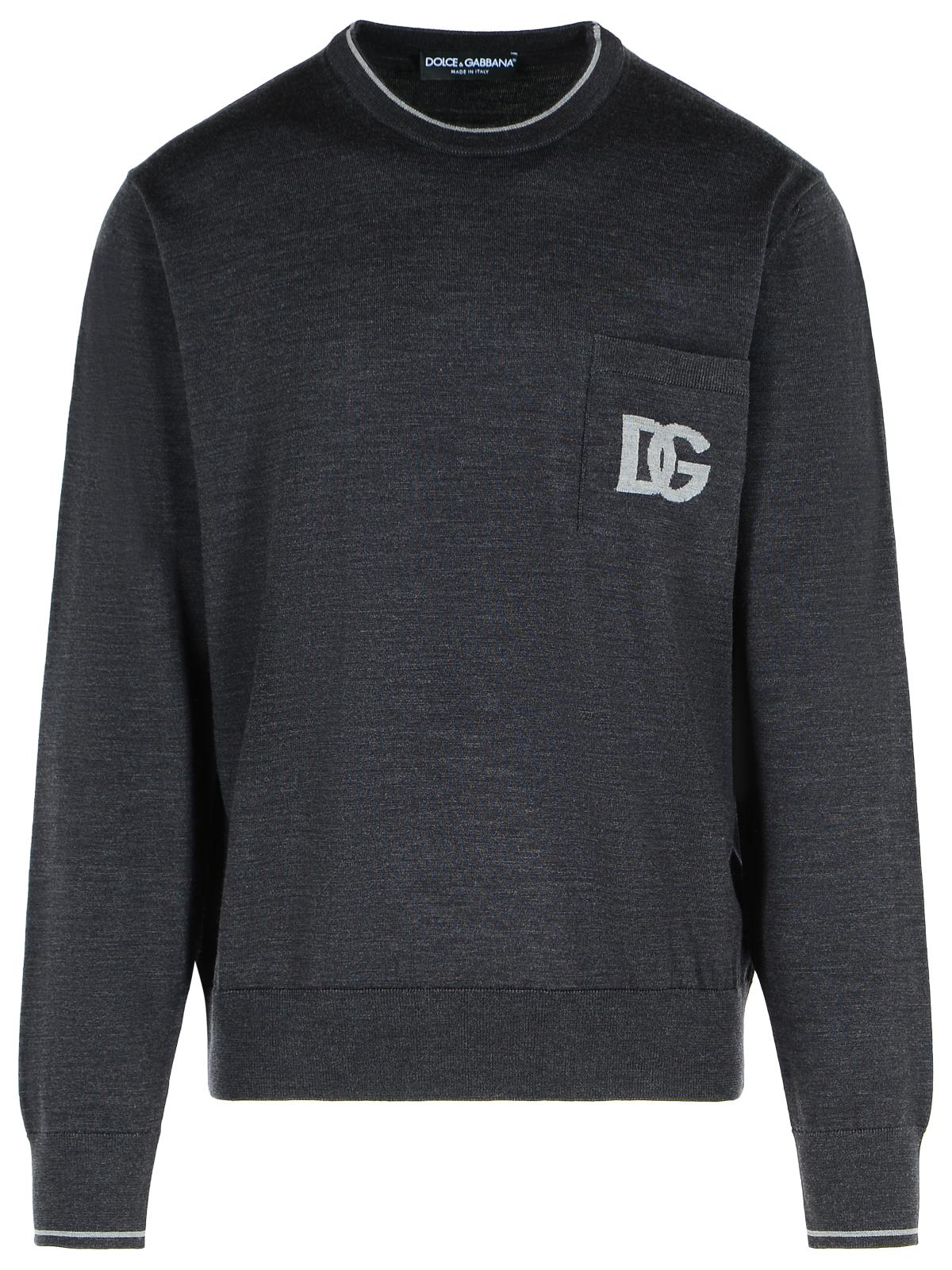 Dolce & Gabbana Grey Virgin Wool Sweater Men DOLCE & GABBANA