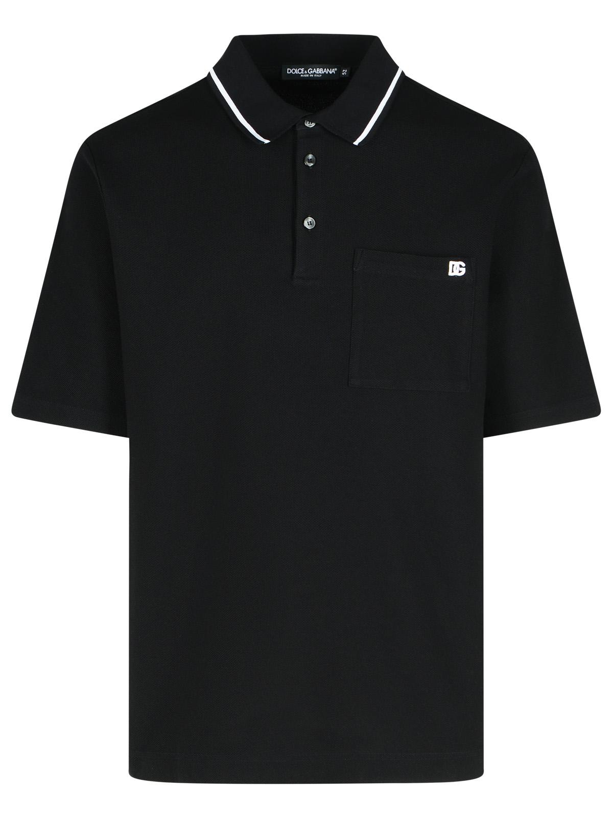 Dolce & Gabbana Black Cotton Polo Shirt Men DOLCE & GABBANA
