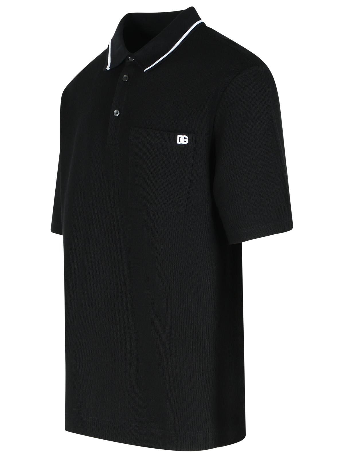 Dolce & Gabbana Black Cotton Polo Shirt Men DOLCE & GABBANA