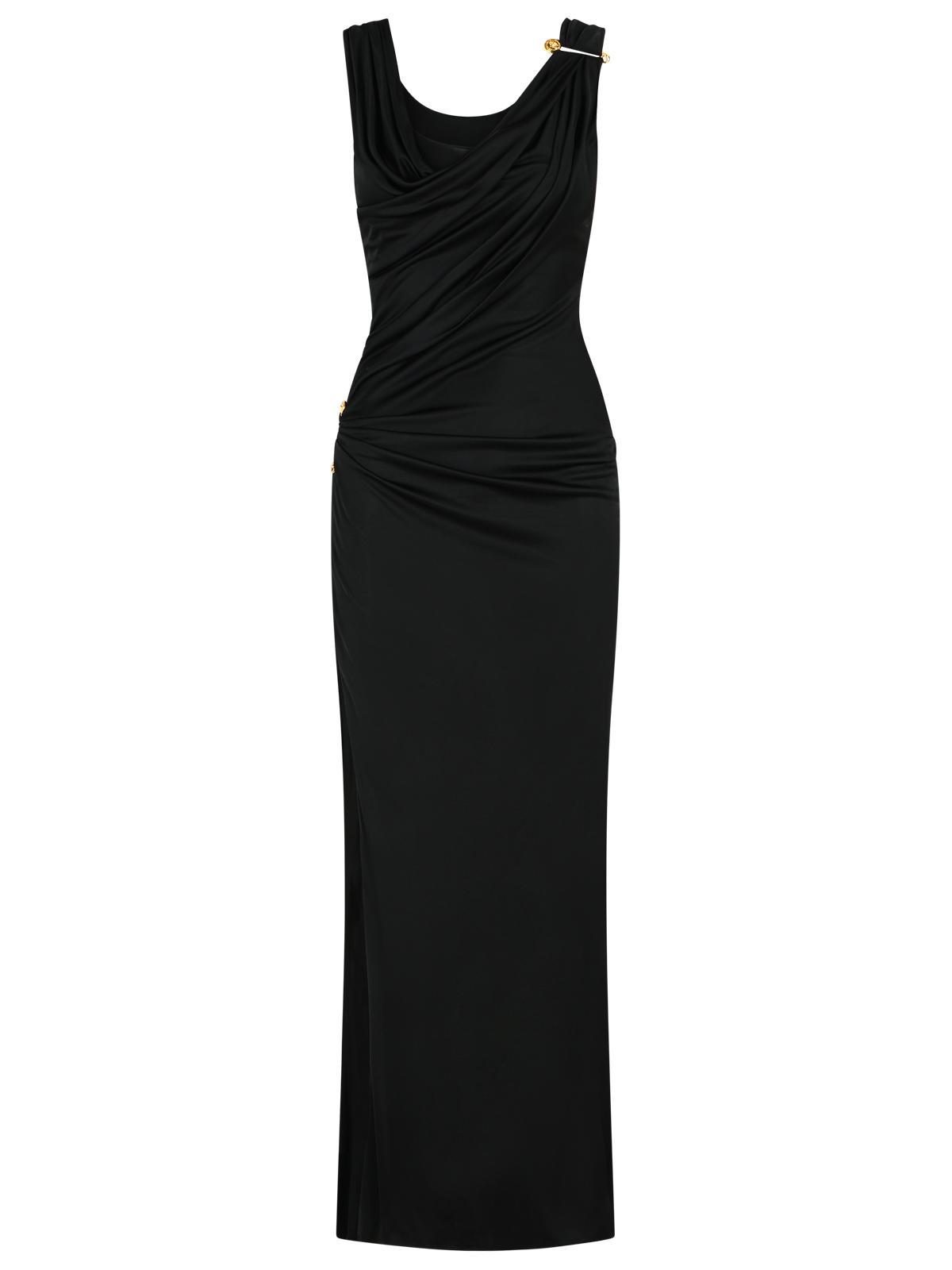 Versace Black Viscose Dress Women VERSACE