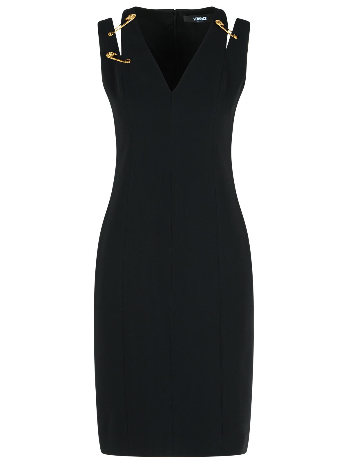 Versace Black Viscose Blend Dress Women VERSACE