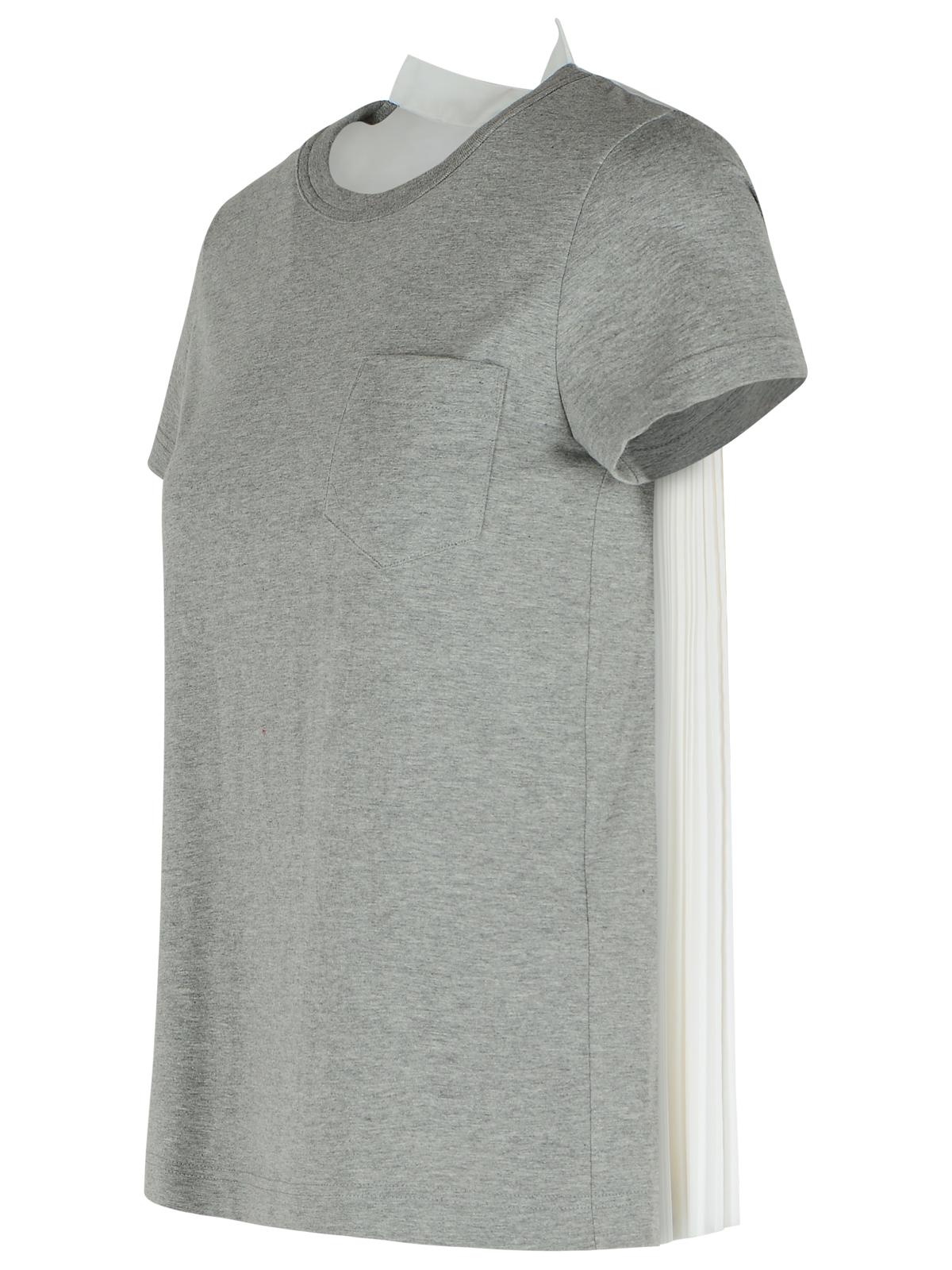 Sacai Gray Cotton T-Shirt Women SACAI