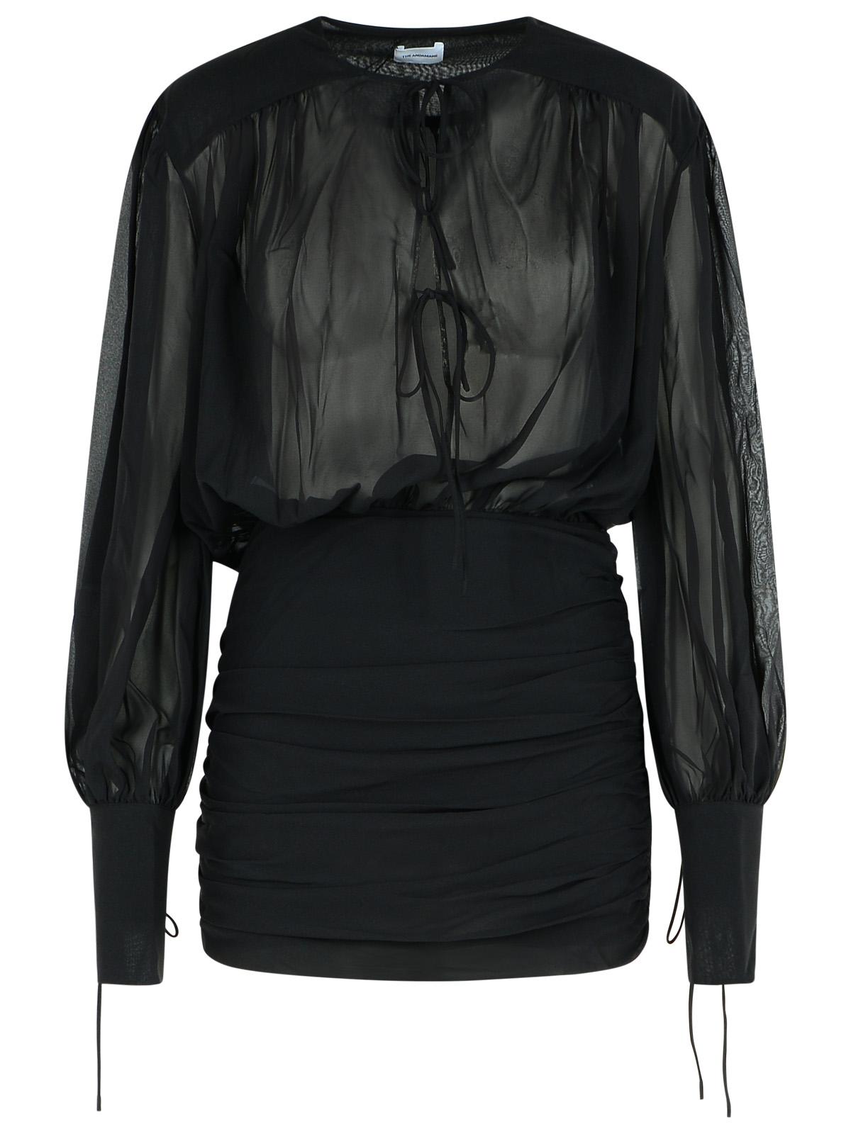 The Andamane 'Yulia' Black Silk Mini Dress Women THE ANDAMANE