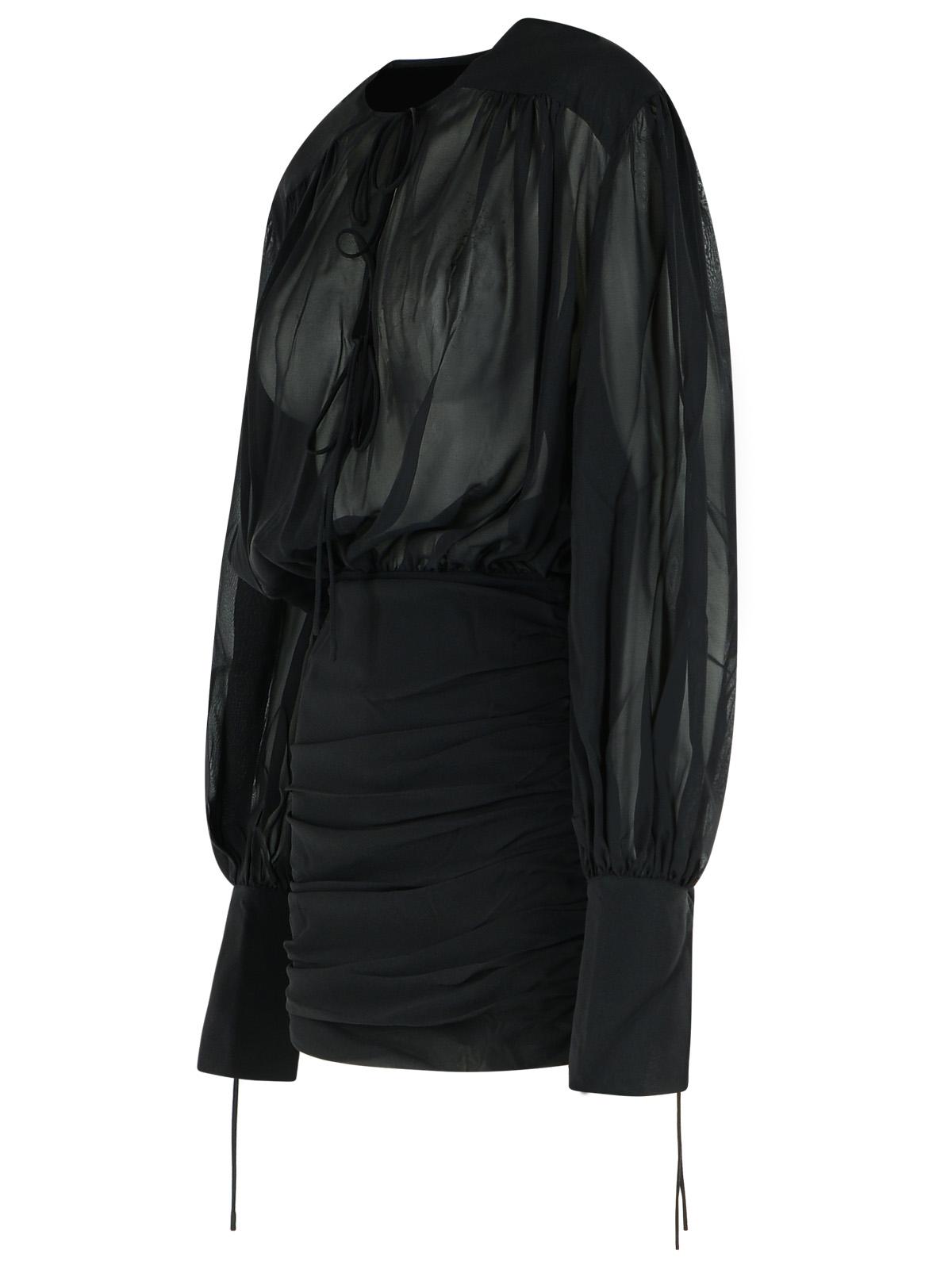 The Andamane 'Yulia' Black Silk Mini Dress Women THE ANDAMANE