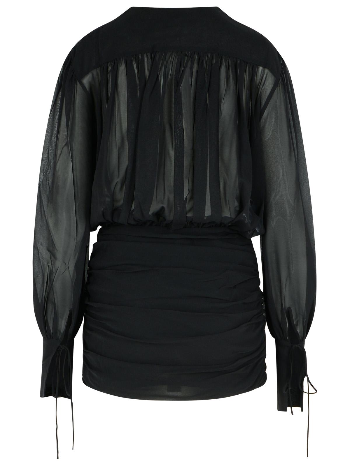 The Andamane 'Yulia' Black Silk Mini Dress Women THE ANDAMANE