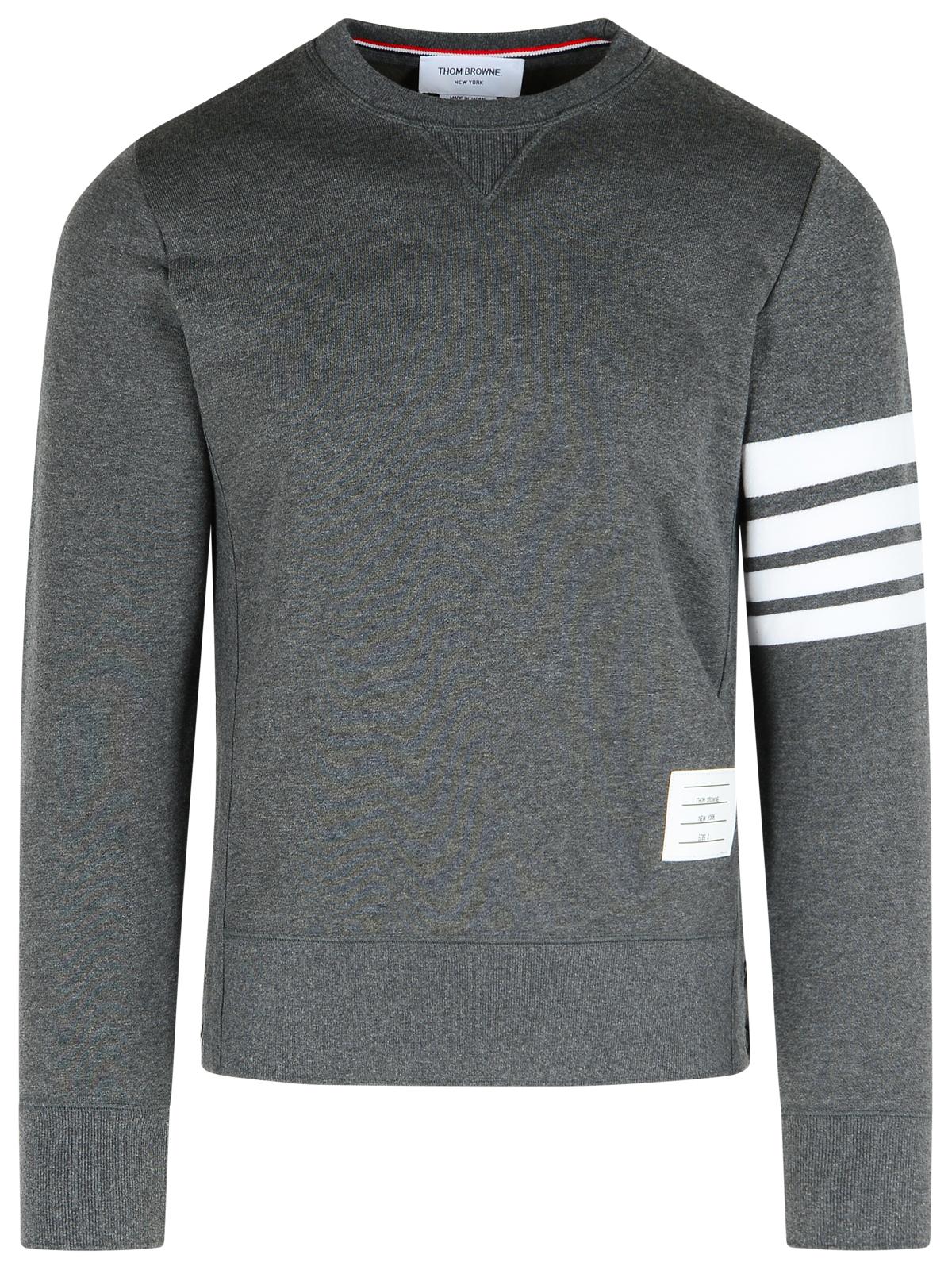 Thom Browne '4 Bar' Dark Grey Cotton Sweatshirt Men THOM BROWNE