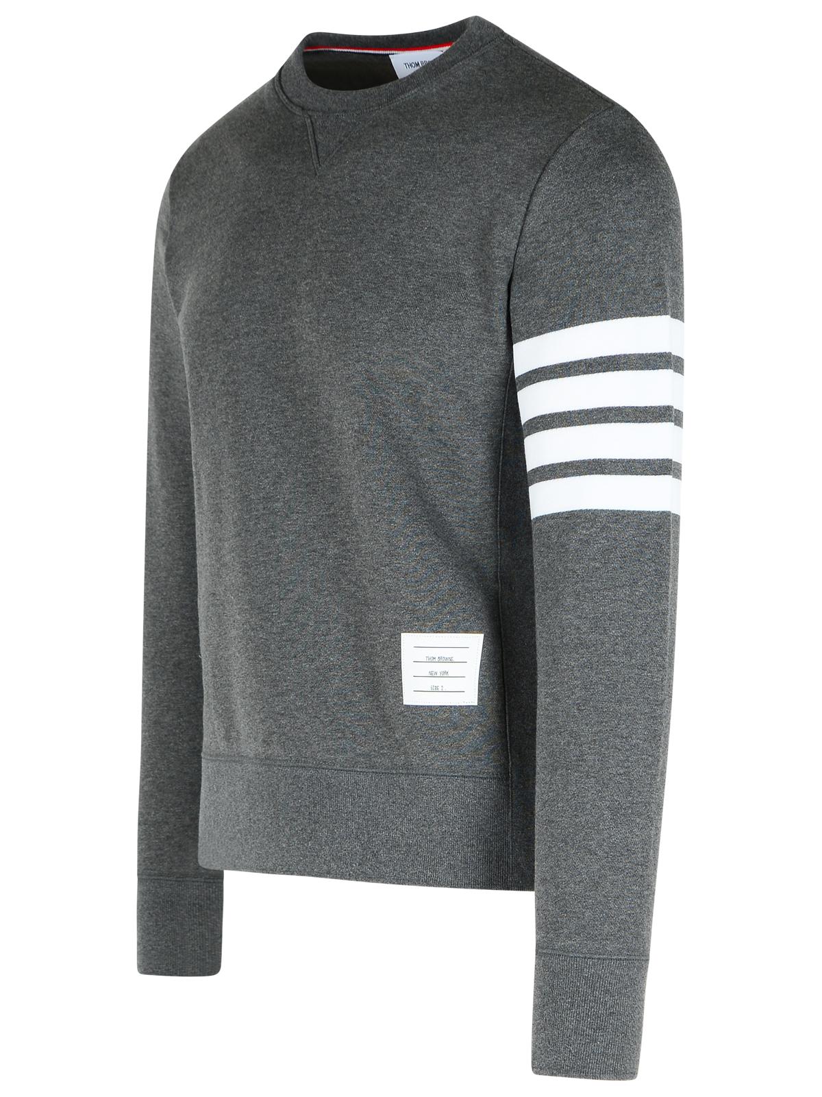 Thom Browne '4 Bar' Dark Grey Cotton Sweatshirt Men THOM BROWNE