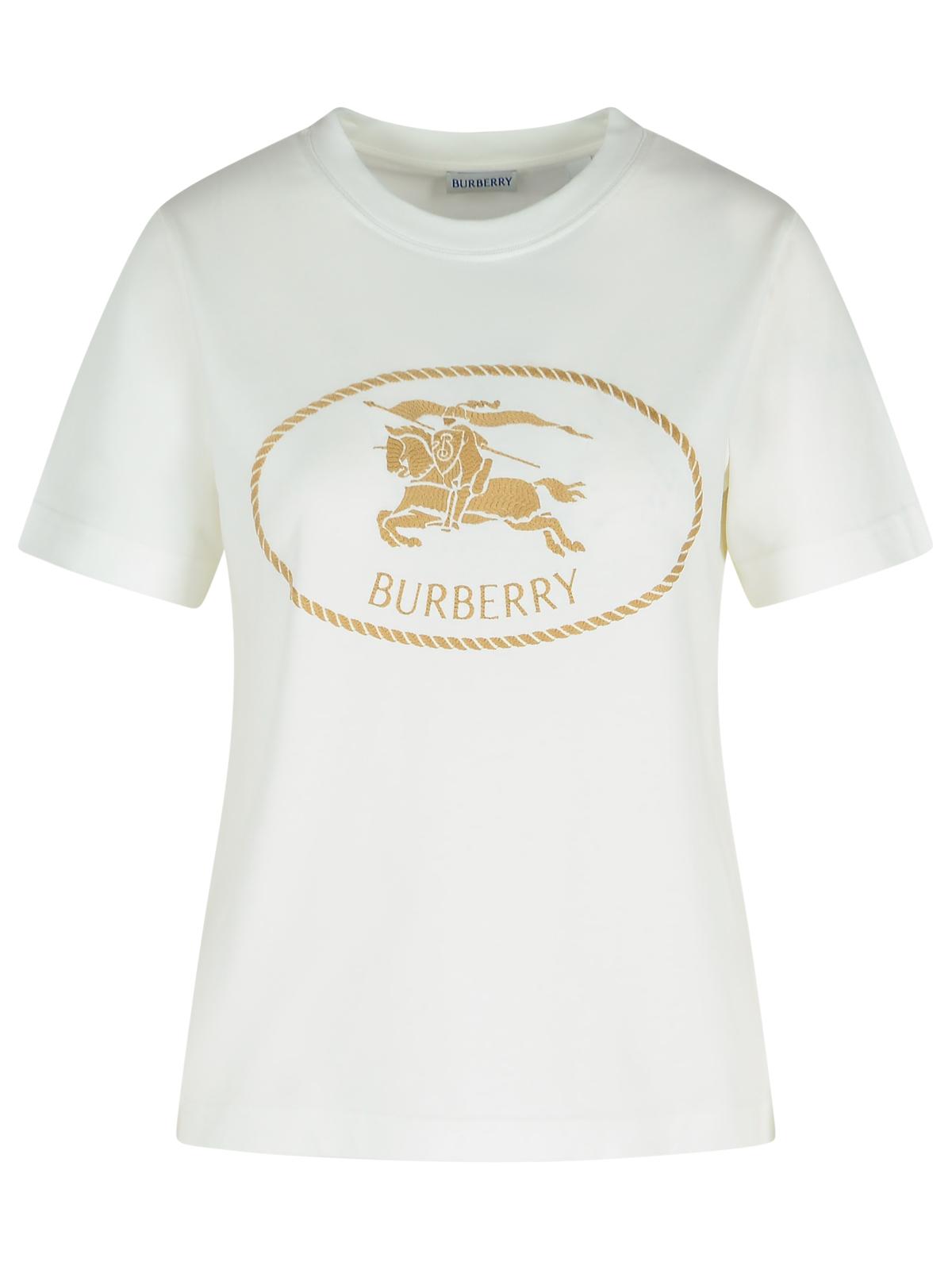 Burberry Ivory Cotton T-Shirt Women BURBERRY