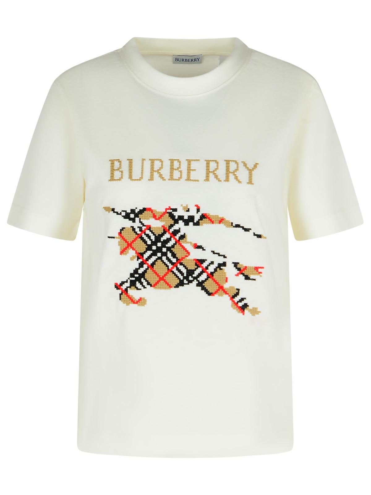 Burberry 'Frankie' Ivory Cotton T-Shirt Women BURBERRY