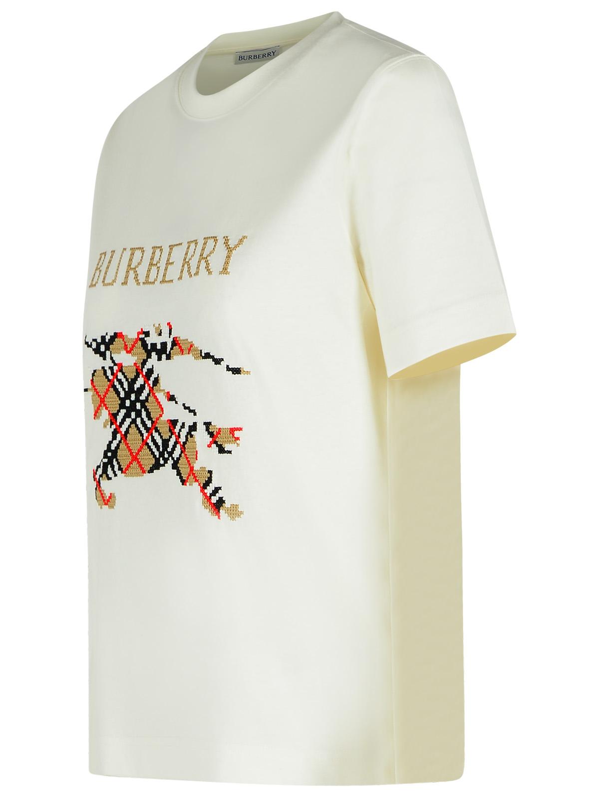 Burberry 'Frankie' Ivory Cotton T-Shirt Women BURBERRY
